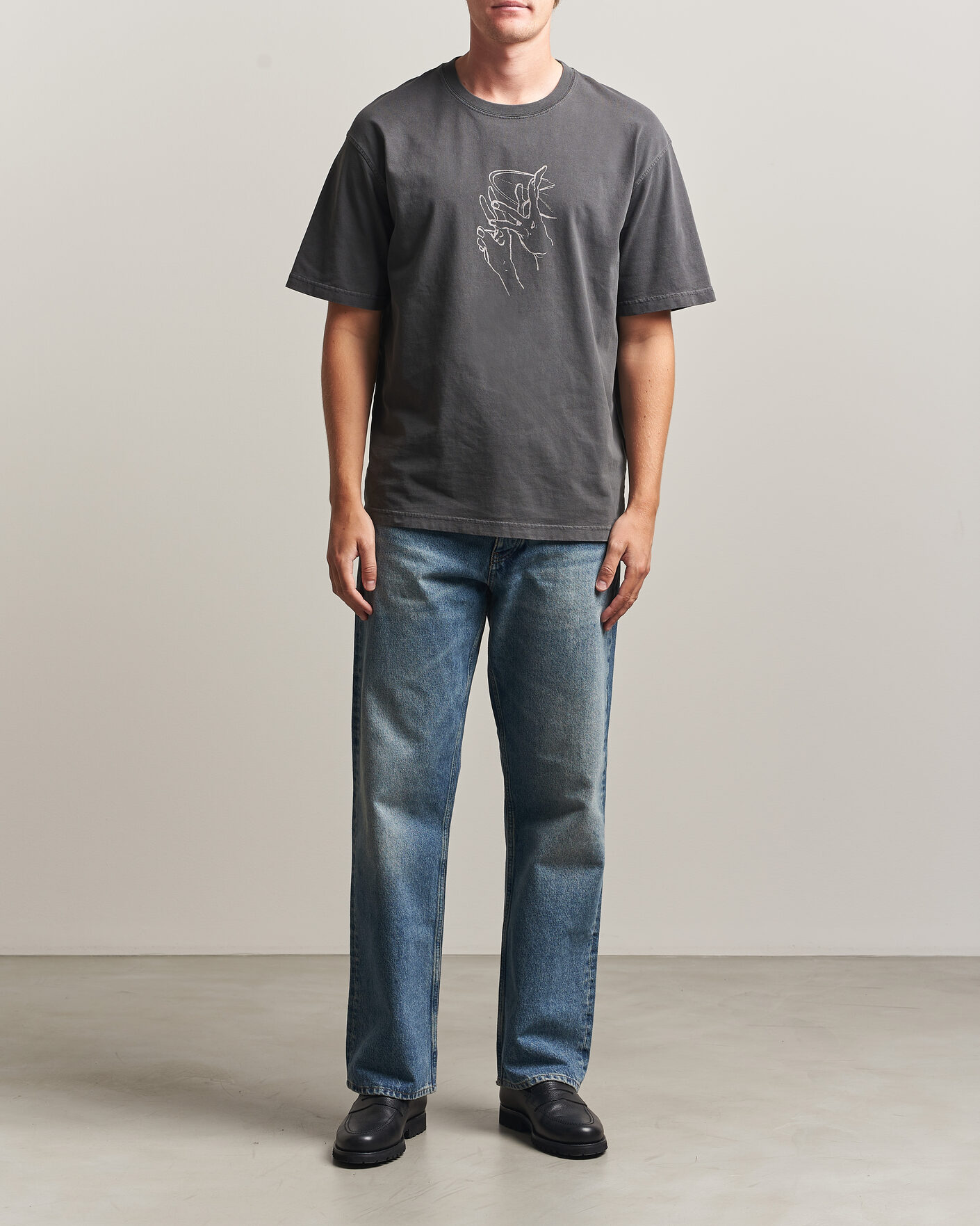 Herren | T-Shirts | Samsøe Samsøe | Giles Printed Crew Neck T-Shirt Black Lines