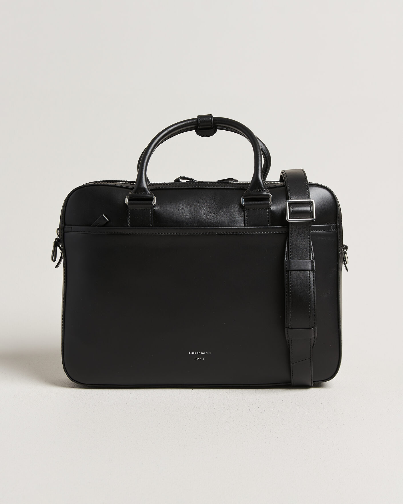 Herren | Taschen | Tiger of Sweden | Burin Smooth Leather Briefcase Black