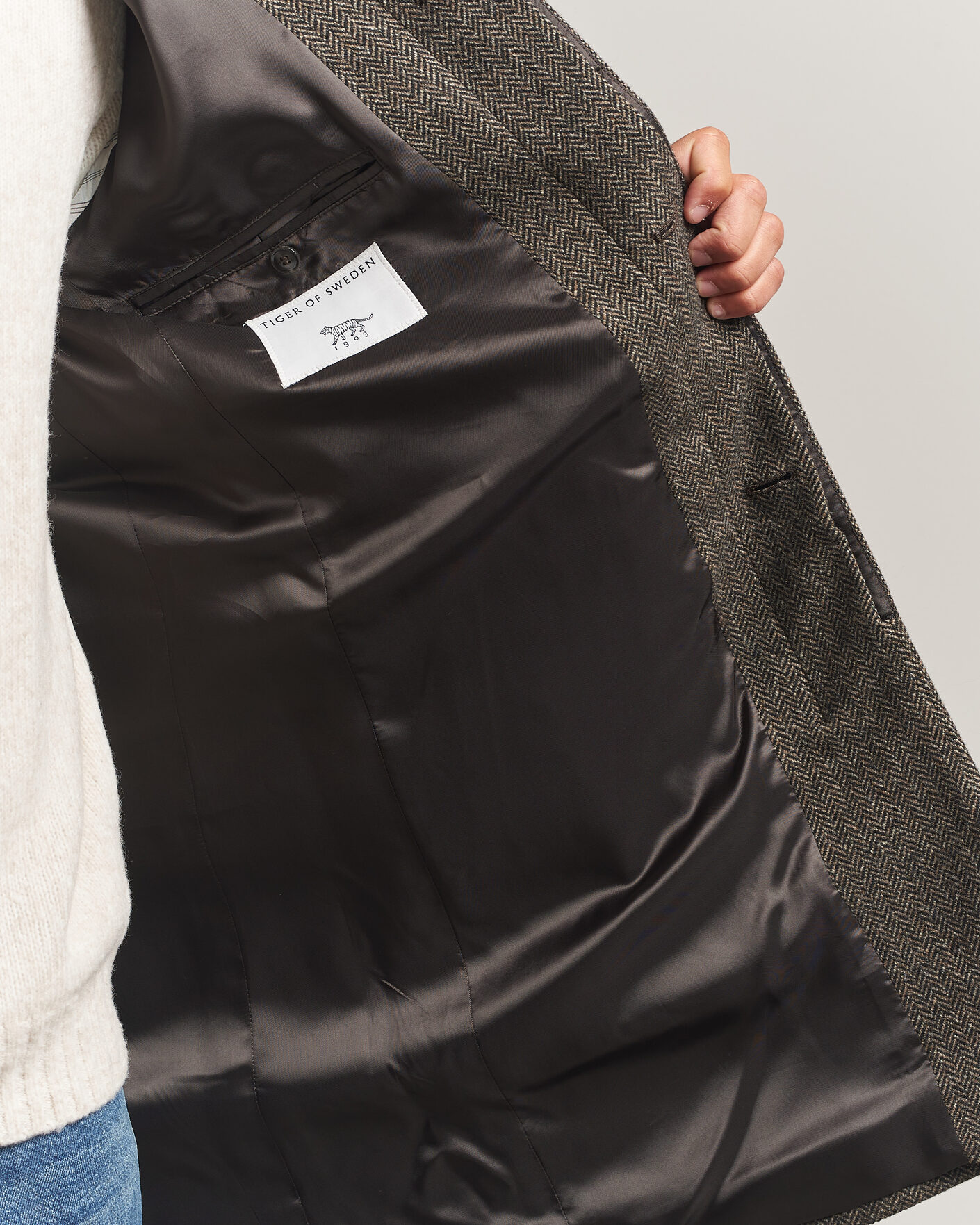 Herren | Jacken | Tiger of Sweden | Aleric Wool Herringbone Coat Brown