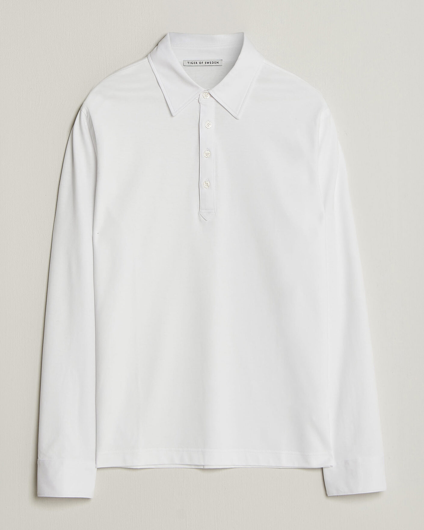 Herren | Poloshirts | Tiger of Sweden | Tanner Mercerized Cotton Polo Pure White
