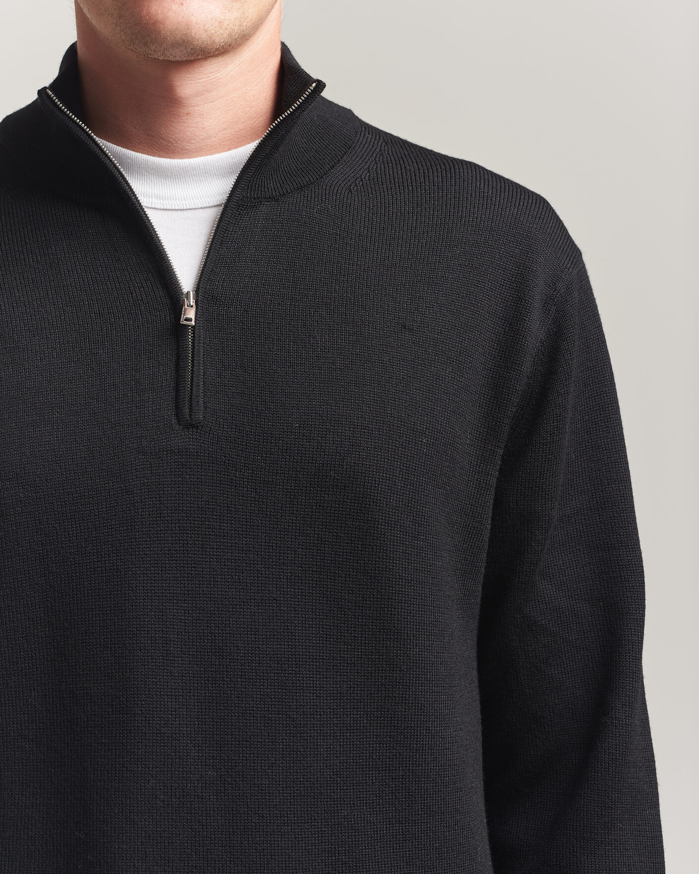Herren | Pullover | Tiger of Sweden | Travis Wool Half Zip Black