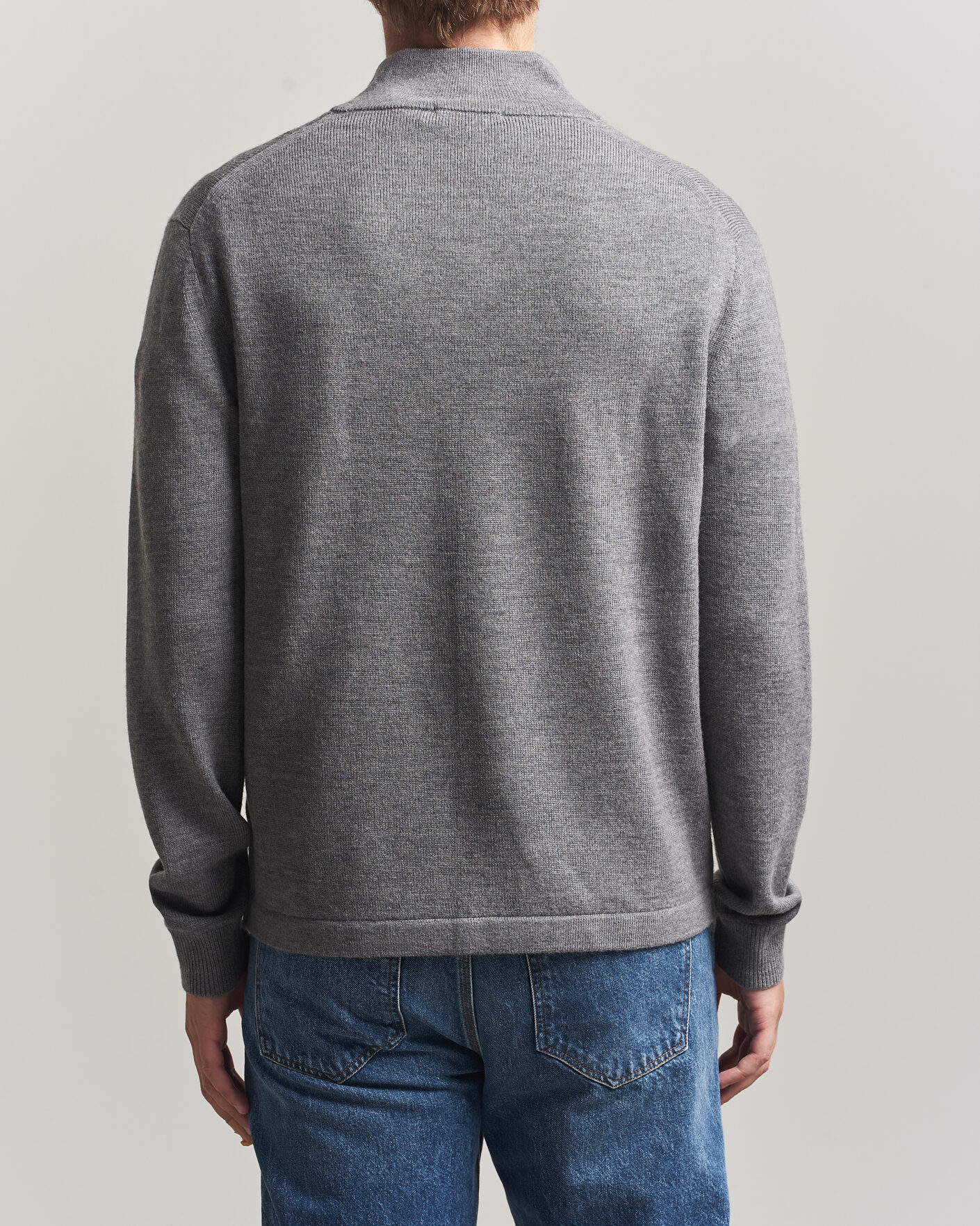 Herren | Pullover | Tiger of Sweden | Travis Wool Half Zip Concrete Melange