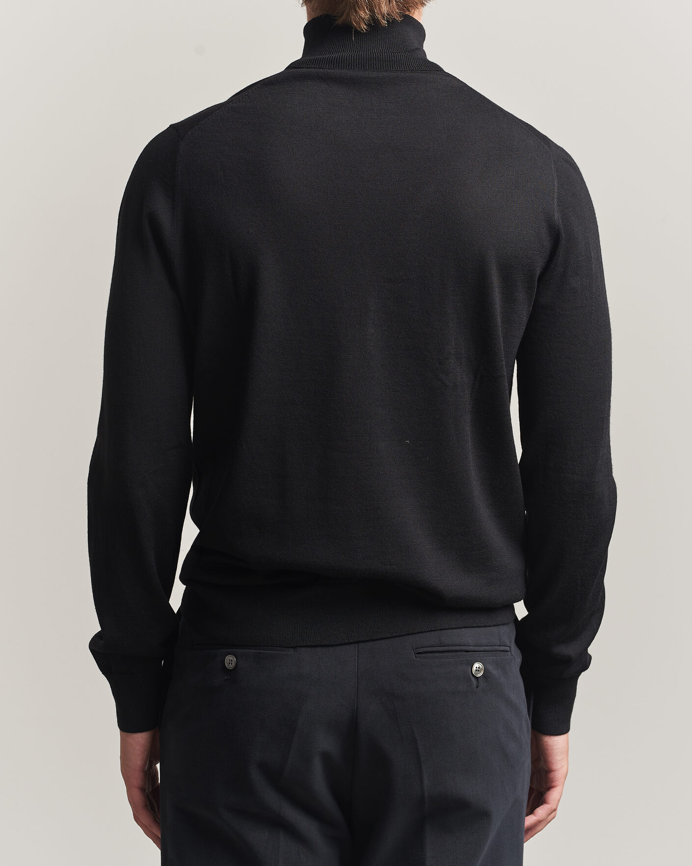 Herren | Pullover | Tiger of Sweden | Nevile Extra Fine Merino Polo Black