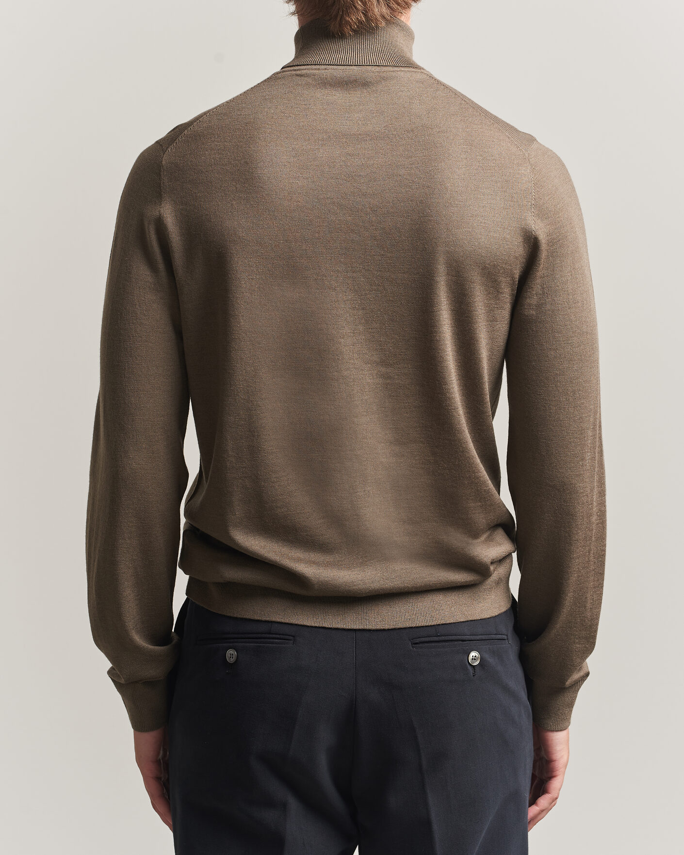 Herren | Pullover | Tiger of Sweden | Nevile Extra Fine Merino Polo Aged Timber