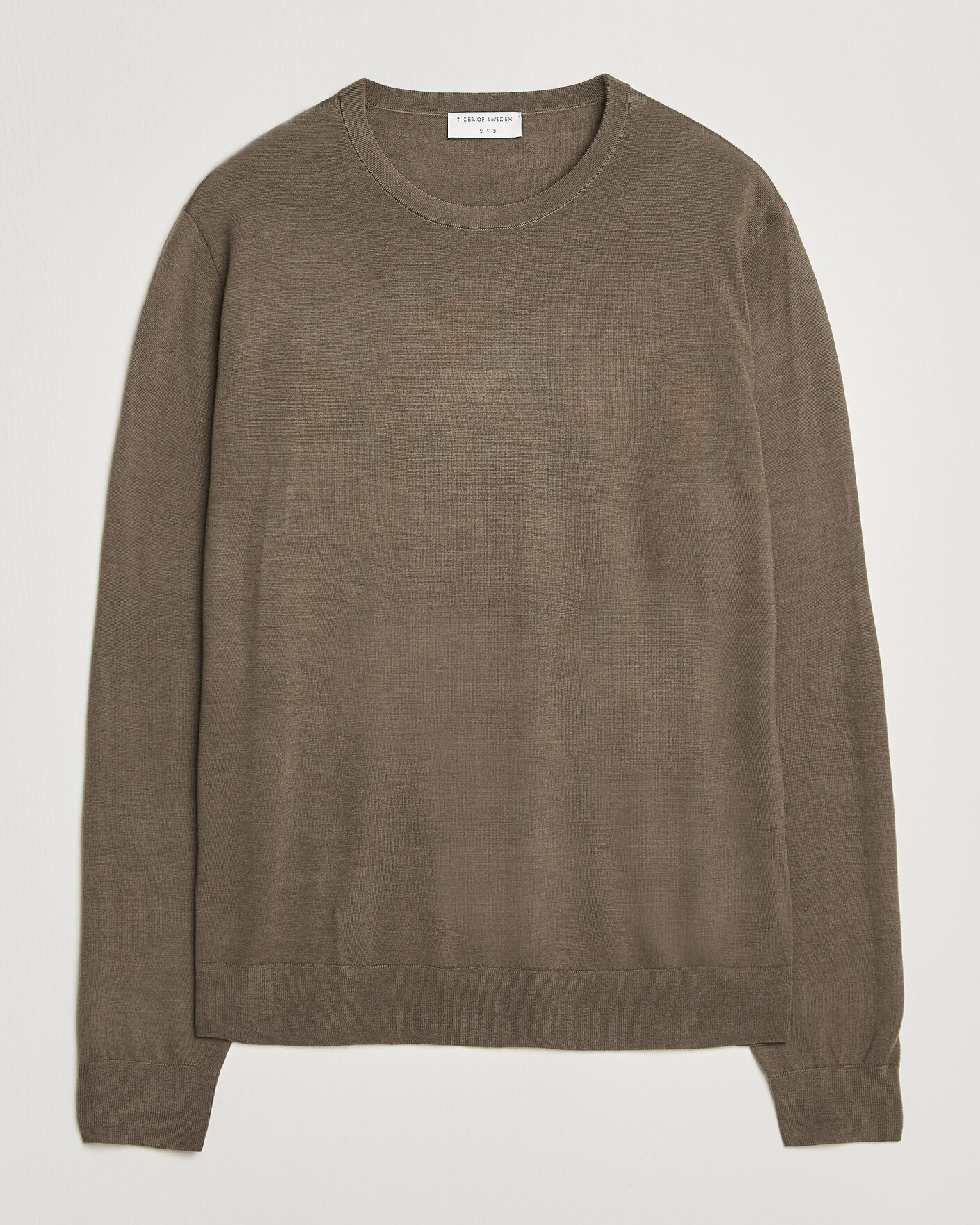 Herren | Pullover | Tiger of Sweden | Connor Extra Fine Merino Crew Neck Pullover Aged Timber