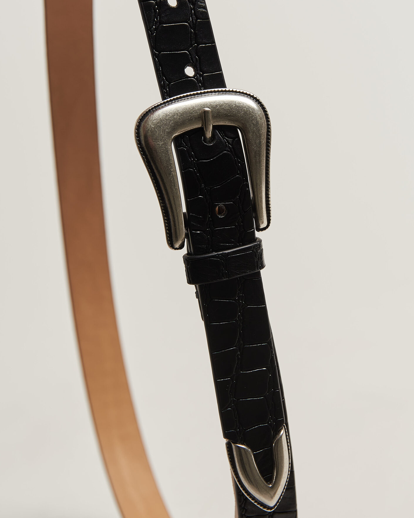 Herren | Gürtel | Tiger of Sweden | Ecus Structured Leather Western Belt Black