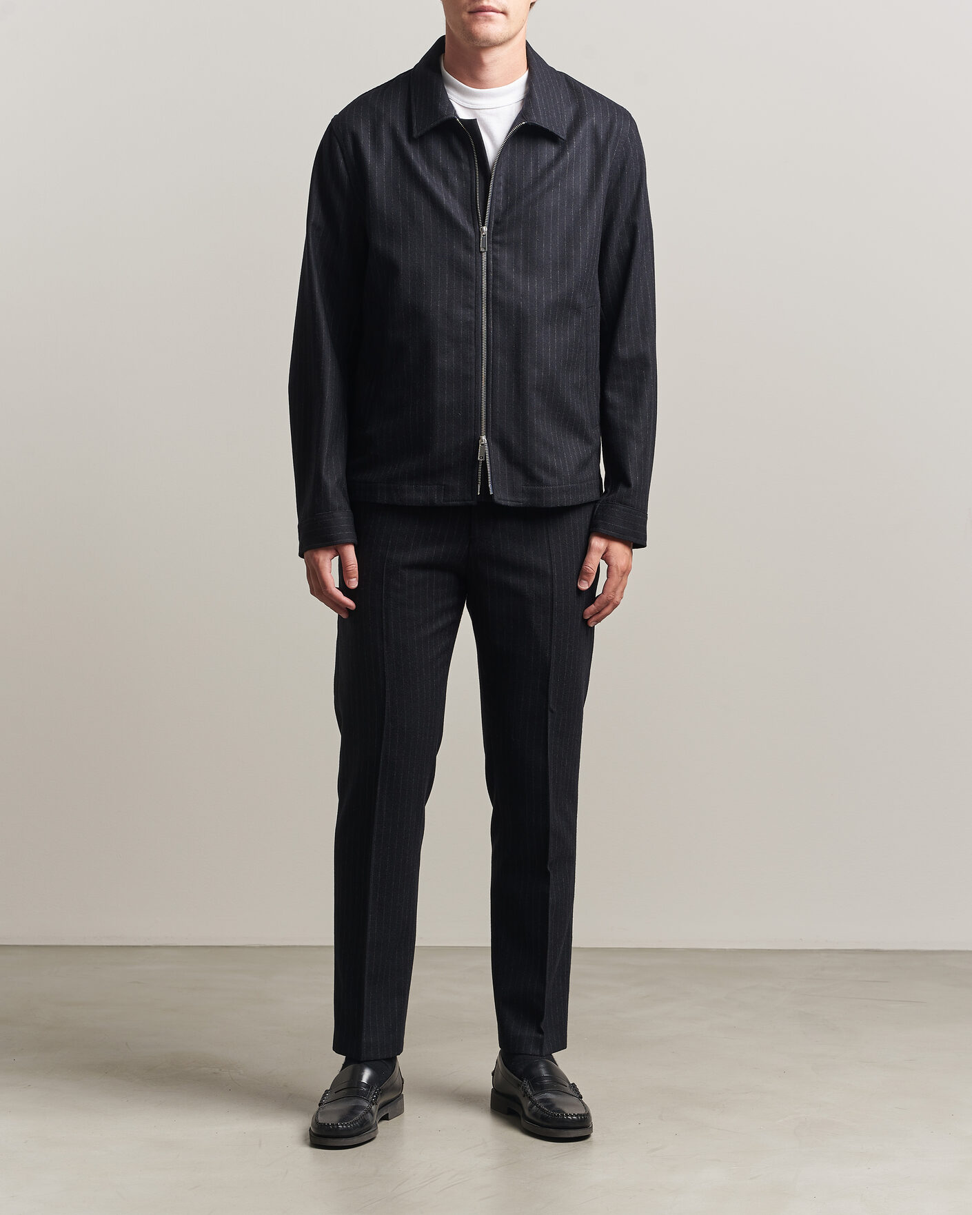 Herren | Jacken | Tiger of Sweden | Barnaby Wool Pinstriped Shirt Jacket Blue Function