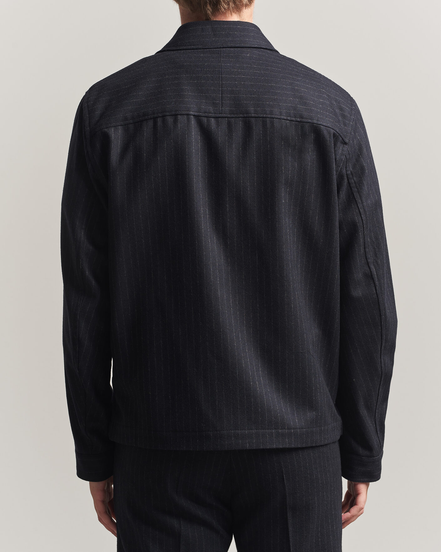 Herren | Jacken | Tiger of Sweden | Barnaby Wool Pinstriped Shirt Jacket Blue Function