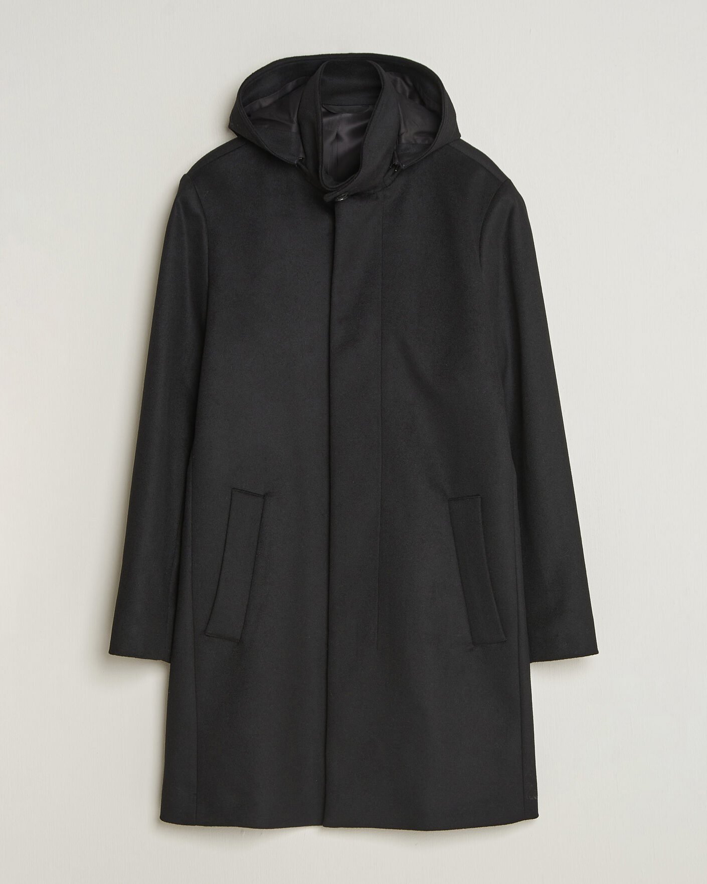 Herren | Jacken | Tiger of Sweden | Aleric Wool/Cashmere Hooded Coat Black