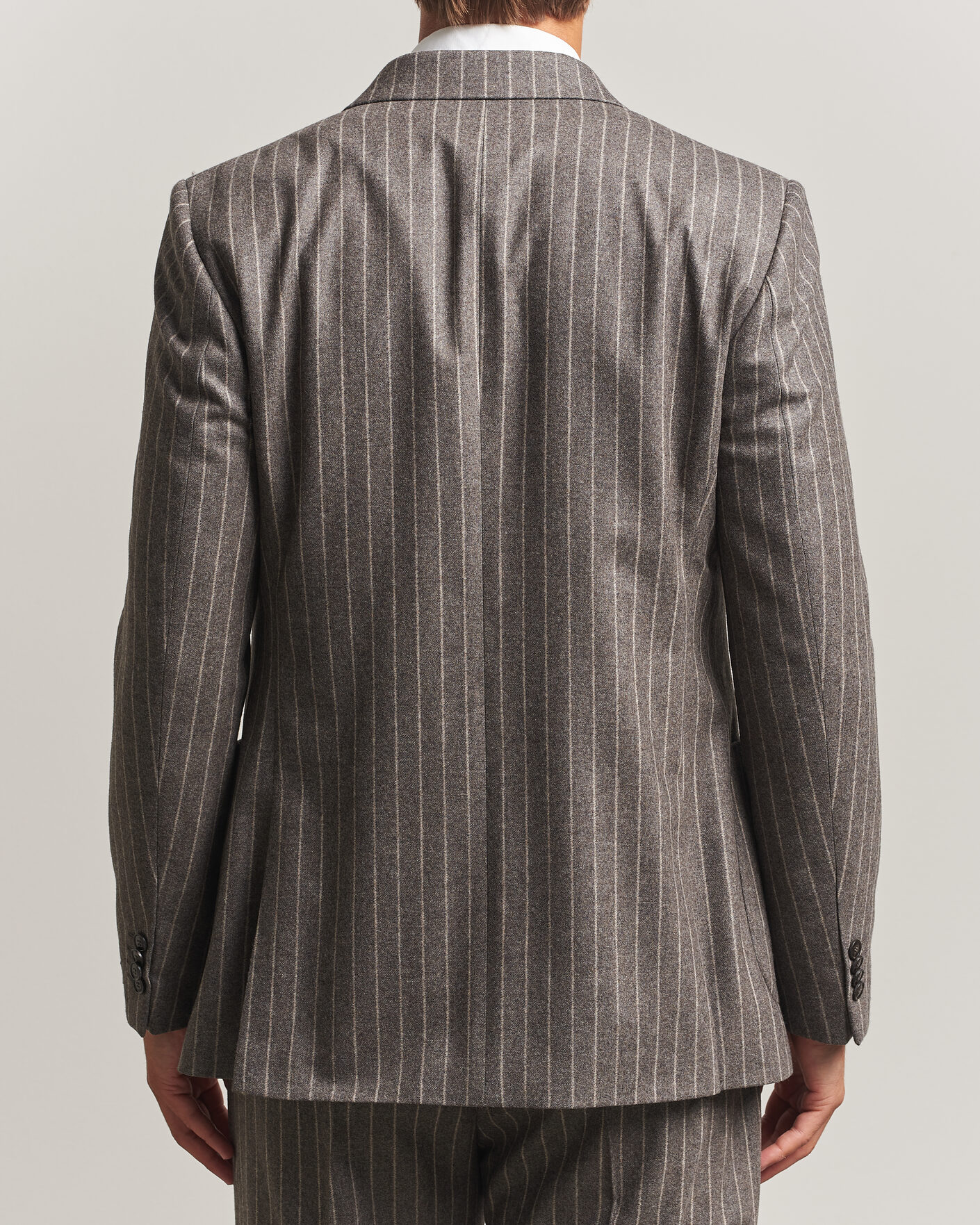 Herren | Sakkos | Tiger of Sweden | Joachim Wool Double Breasted Pinstriped Blazer Grey Brown