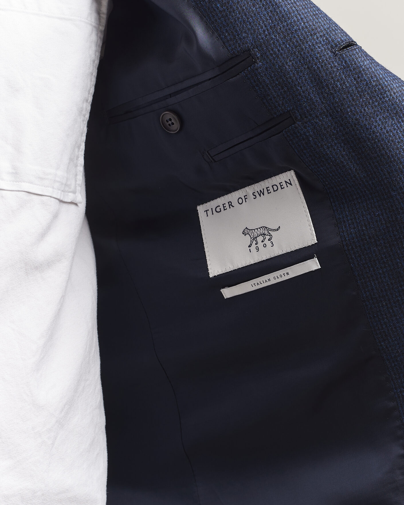 Herren | Sakkos | Tiger of Sweden | Easer Wool Pepita Blazer Sea