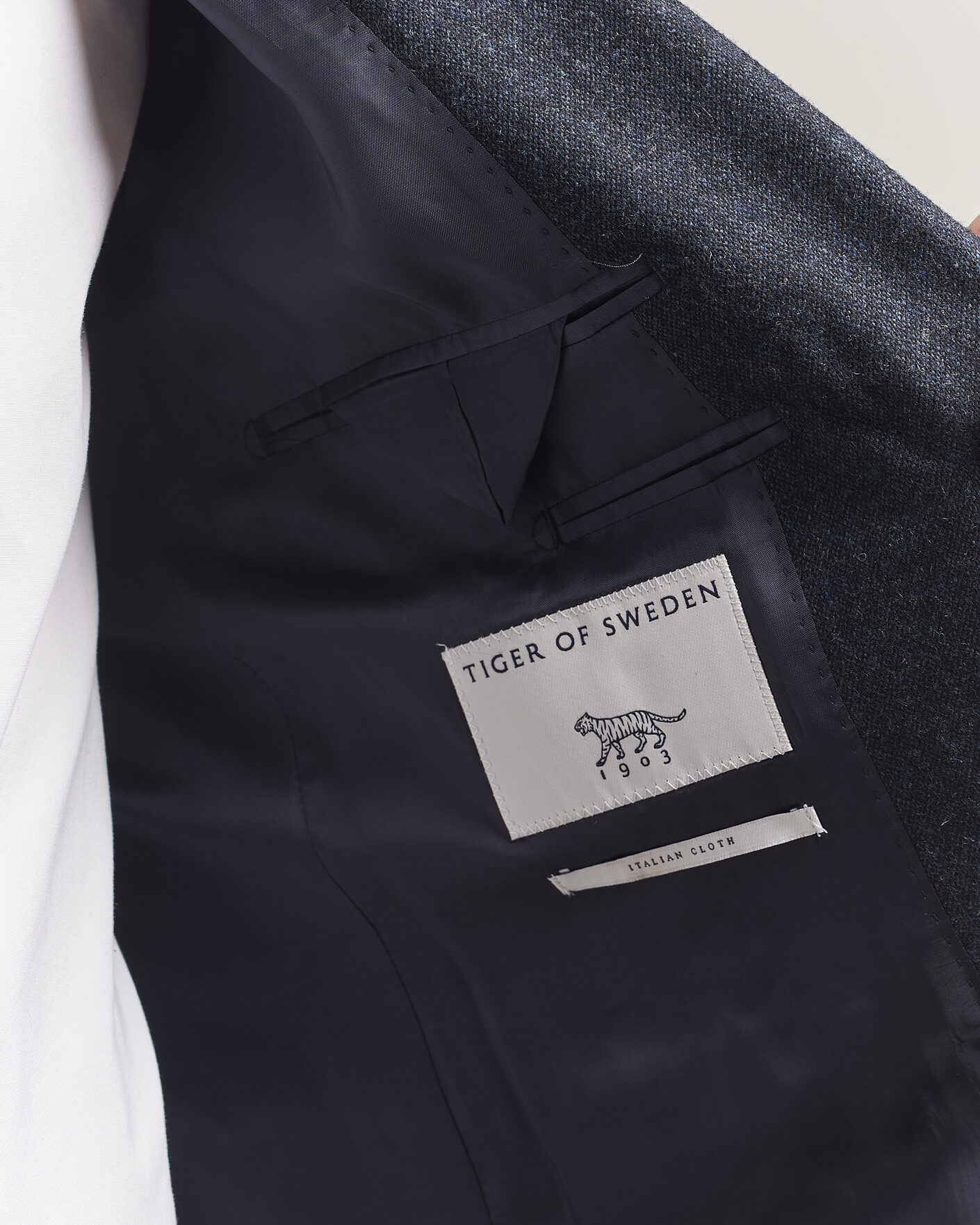 Herren | Sakkos | Tiger of Sweden | Justin Wool Flannel Suit Blazer Midnight Blue
