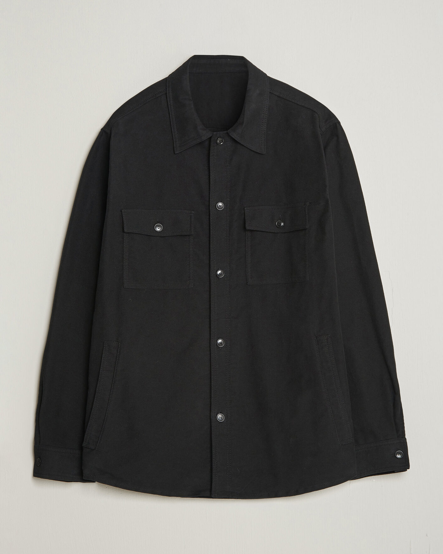 Herren | Hemden | Tiger of Sweden | Bishop Cotton Overshirt Black