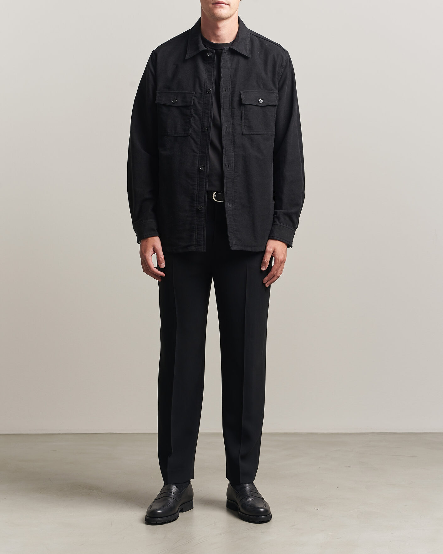 Herren | Hemden | Tiger of Sweden | Bishop Cotton Overshirt Black