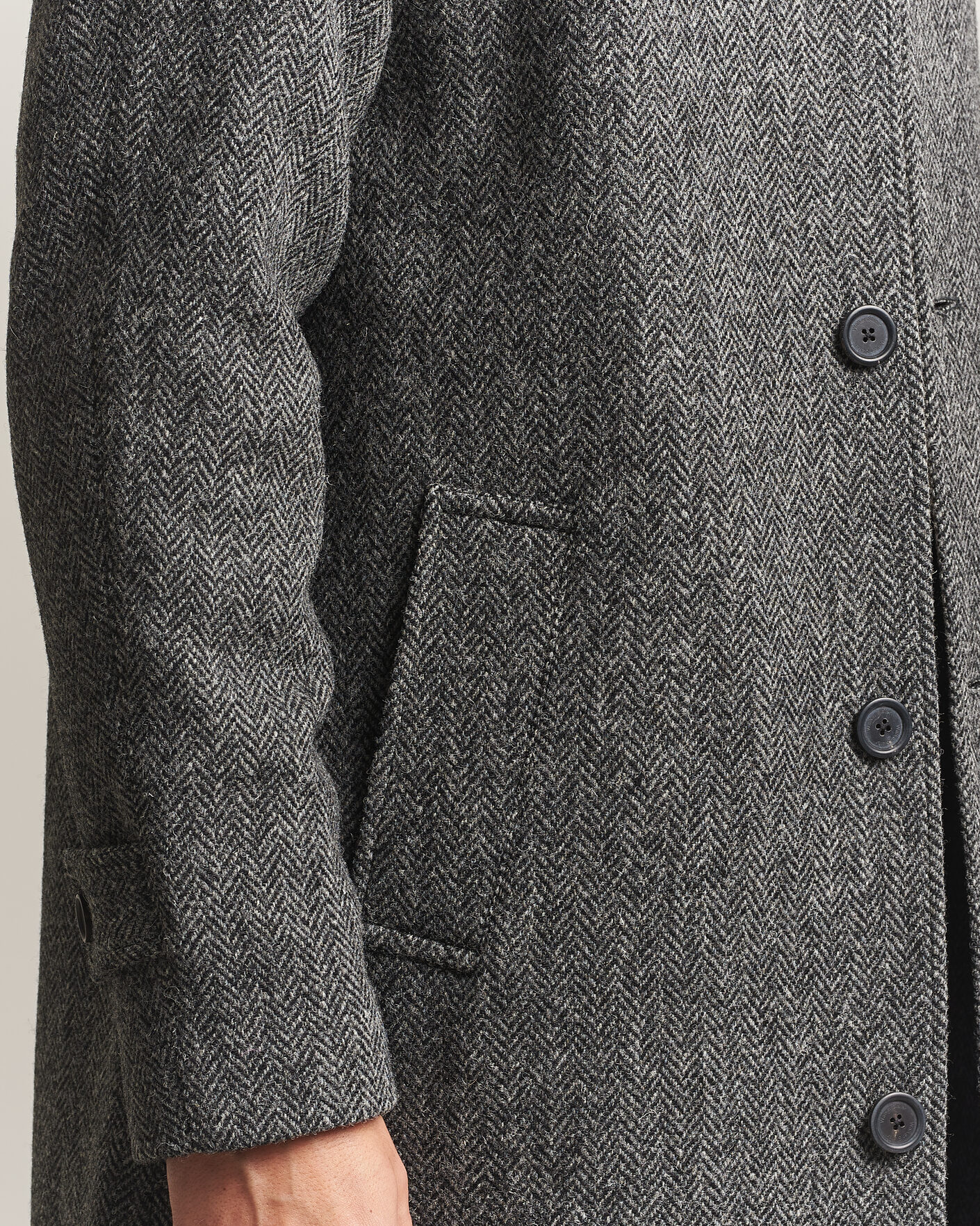 Herren | Jacken | Walker Slater | Sherlock Harris Tweed Herringbone Coat Charcoal