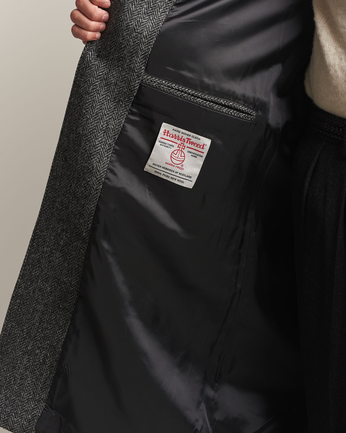 Herren | Jacken | Walker Slater | Sherlock Harris Tweed Herringbone Coat Charcoal