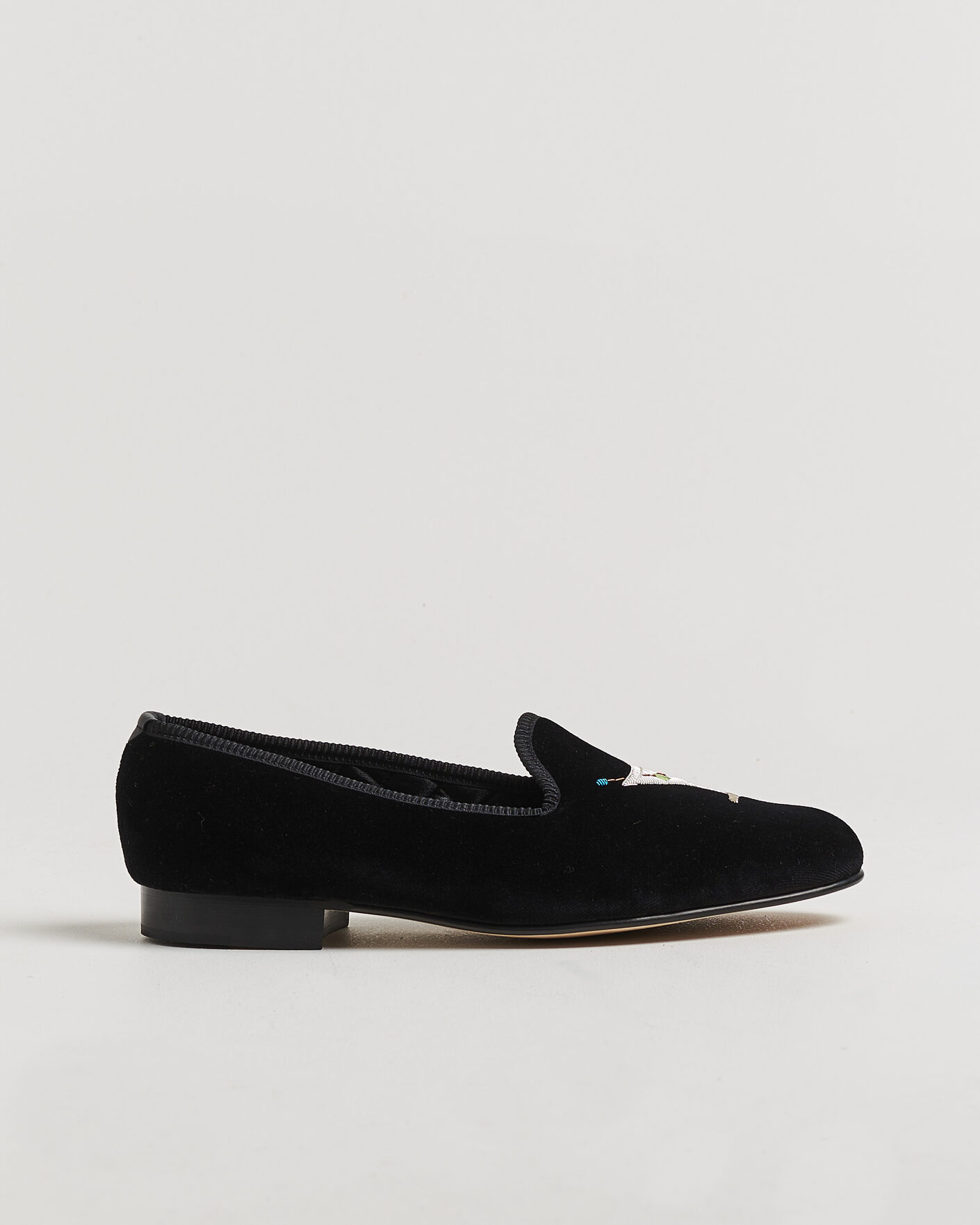 Herren | Loafer | Bowhill & Elliott | Martini Venetian Pump Black Velvet