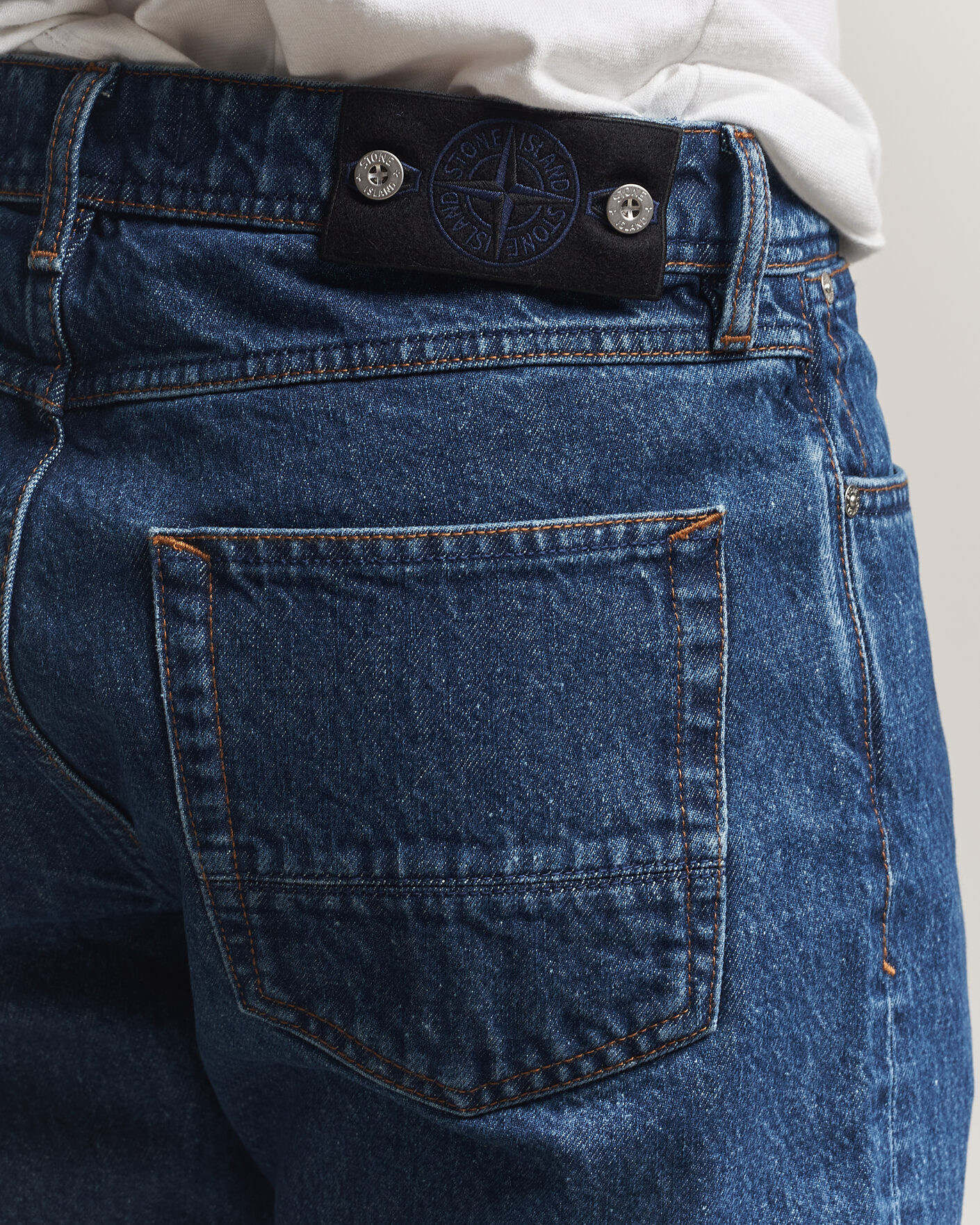 Herren | Jeans | Stone Island | Regular Straight Fit Indigo Jeans Blue Medium Wash