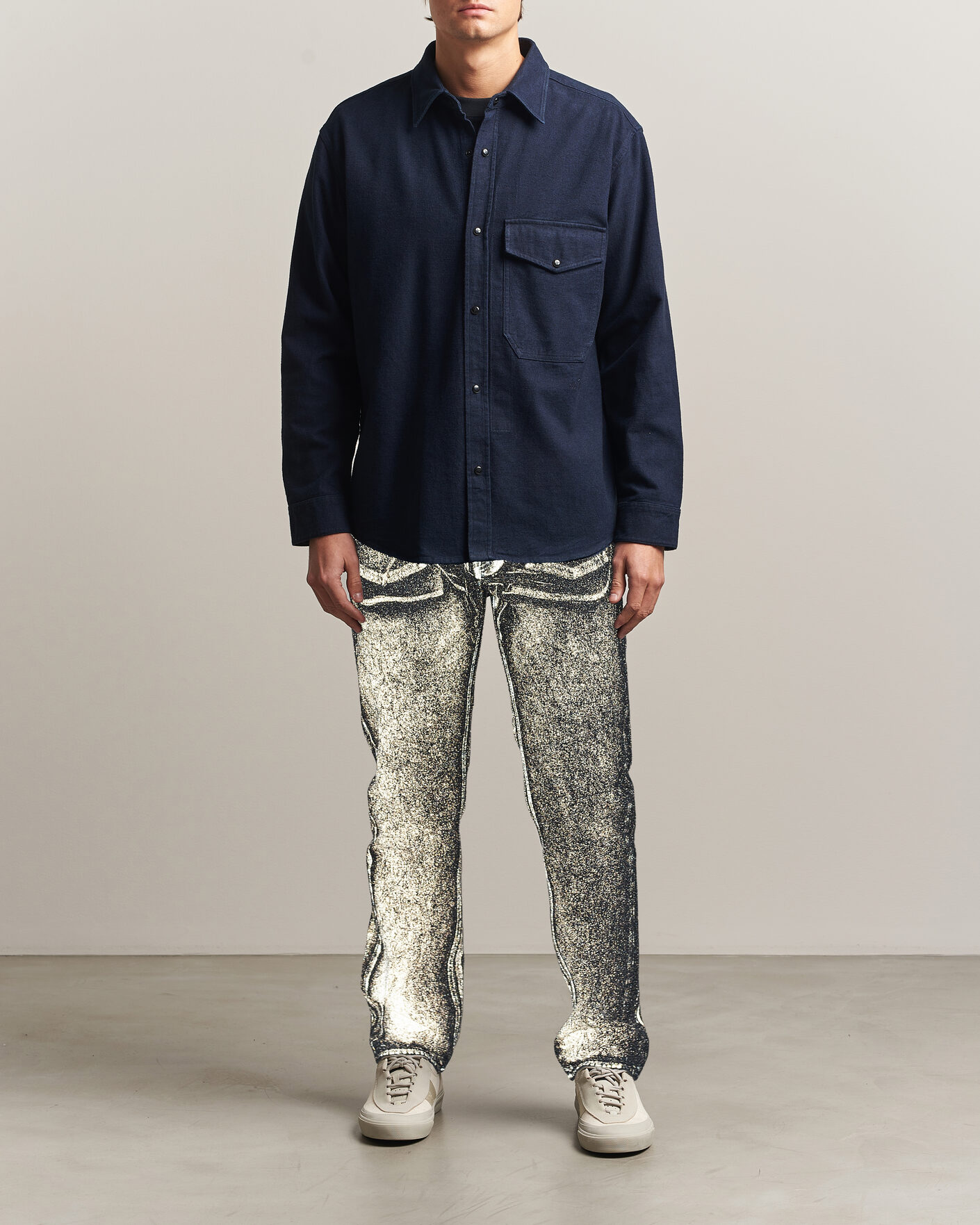 Herren | Jeans | Stone Island | Hand Sprayed Reflective Bull Denim Jeans Slate Blue