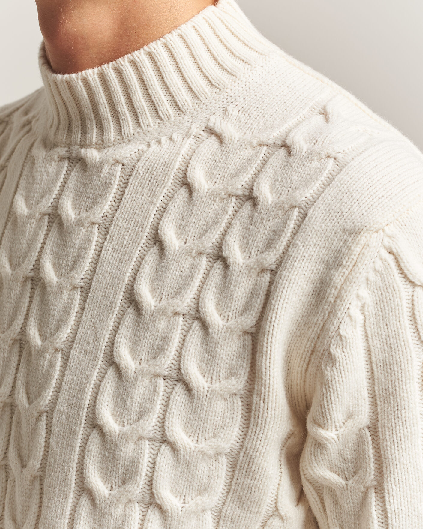 Herren | Pullover | Zanone | Double Cable Crew Neck Latte
