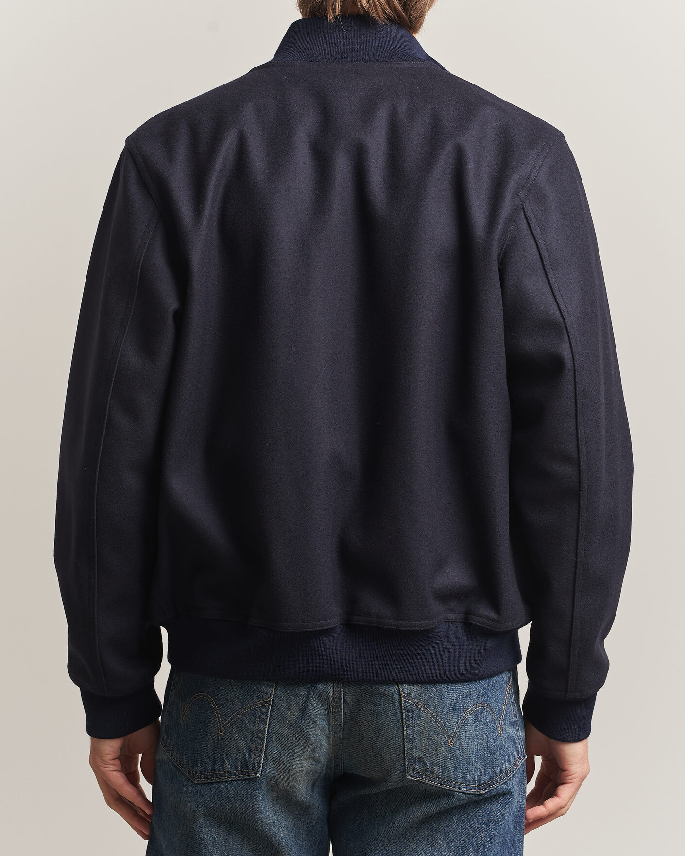 Herren | Jacken | Baracuta | Melton Wool Blouson Jacket Deep Blue