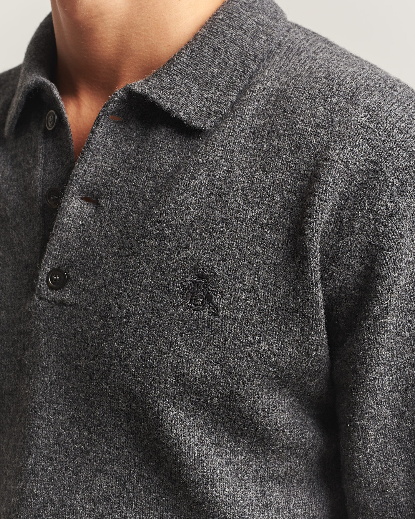 Herren | Pullover | Baracuta | Shetland Polo Mid Grey