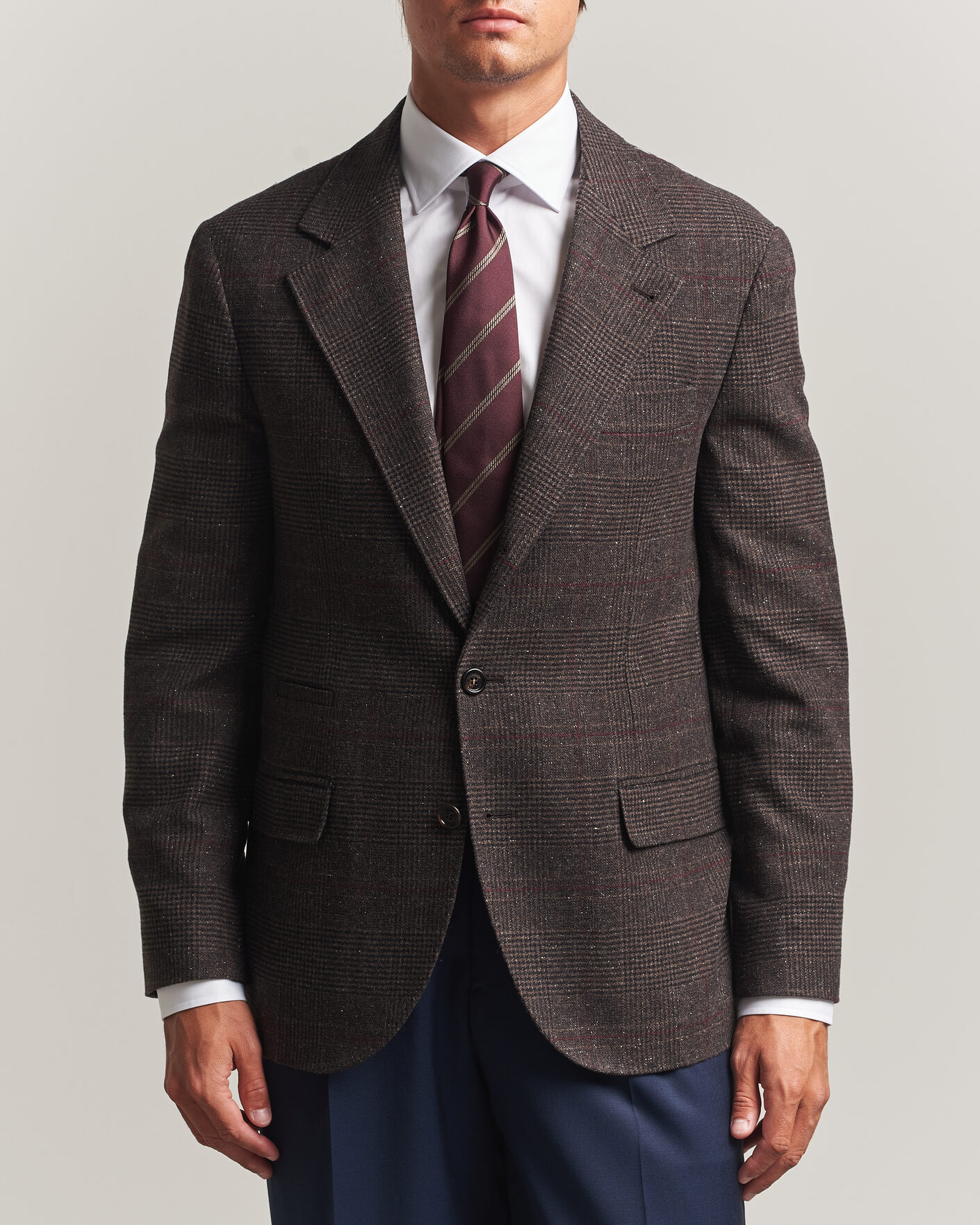 Herren | Sakkos | Brunello Cucinelli | Cashmere/Silk Prince Of Wales Blazer Dark Brown