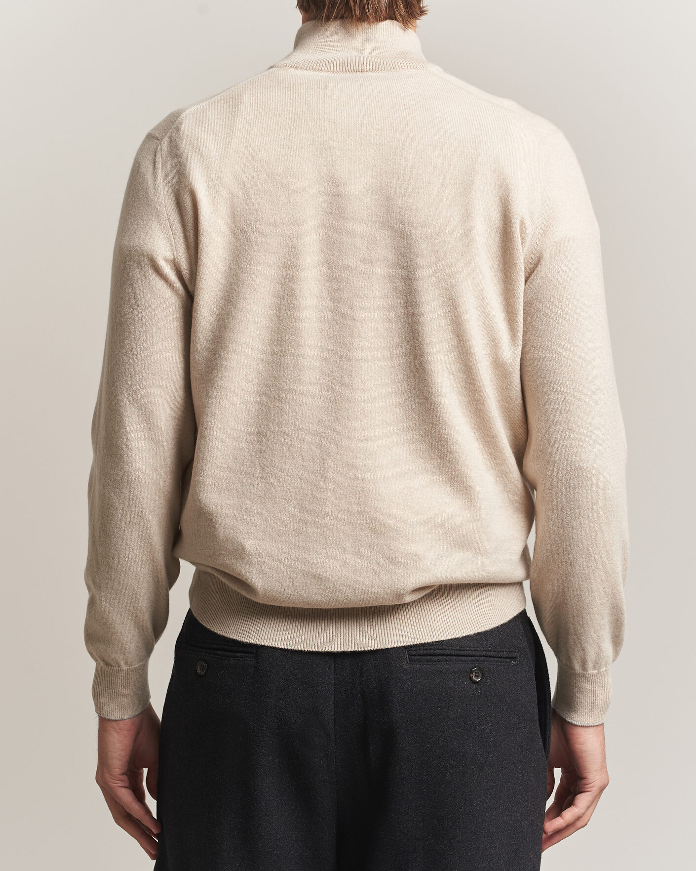Herren | Pullover | Brunello Cucinelli | 2 Ply Cashmere Half Zip Sand