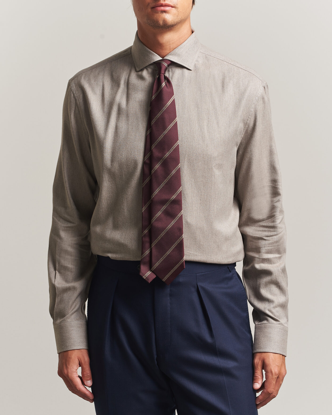 Herren | Hemden | Brunello Cucinelli | Cotton Flannel Shirt Granite