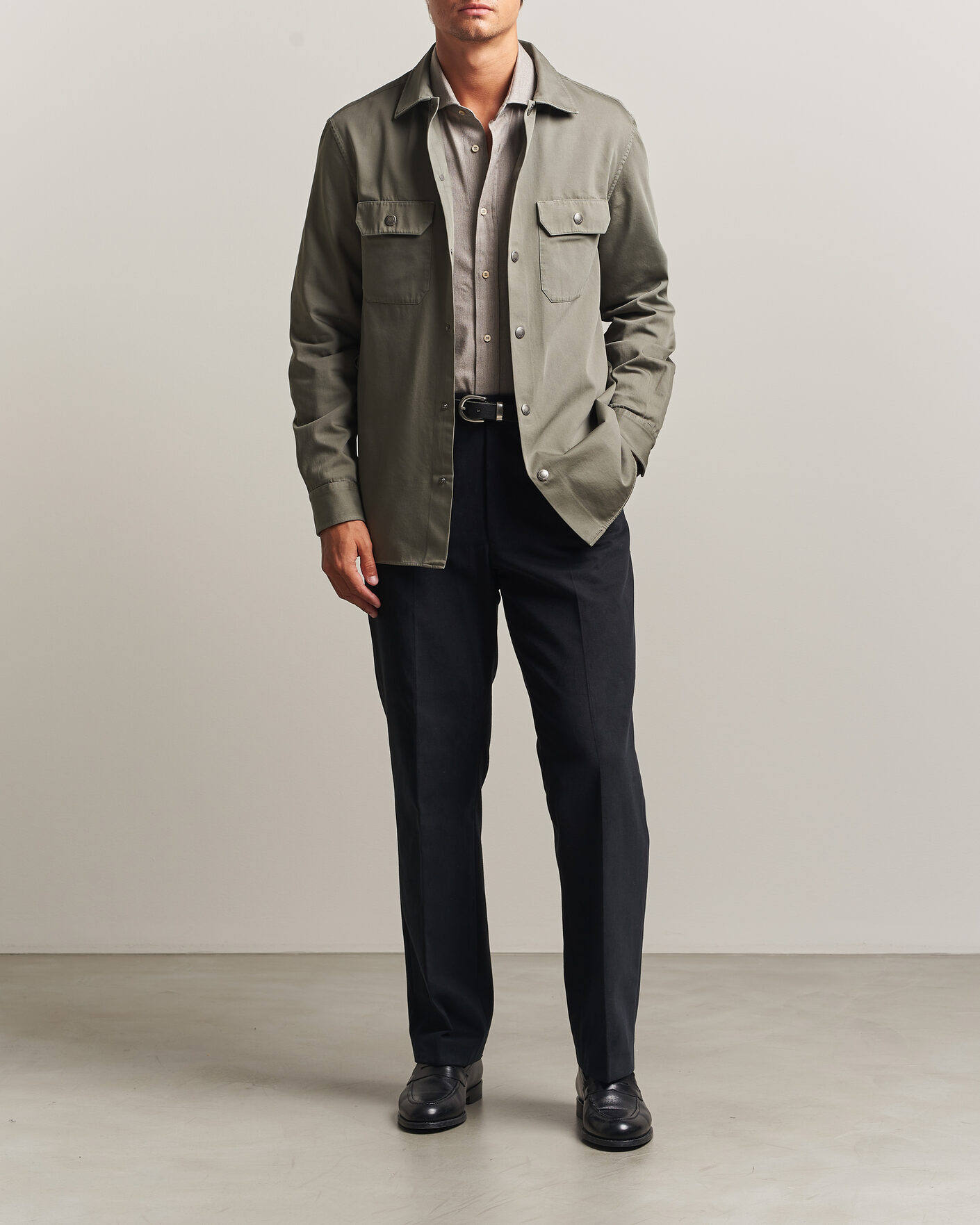 Herren | Hemden | Brunello Cucinelli | Twill Cotton Overshirt Olive
