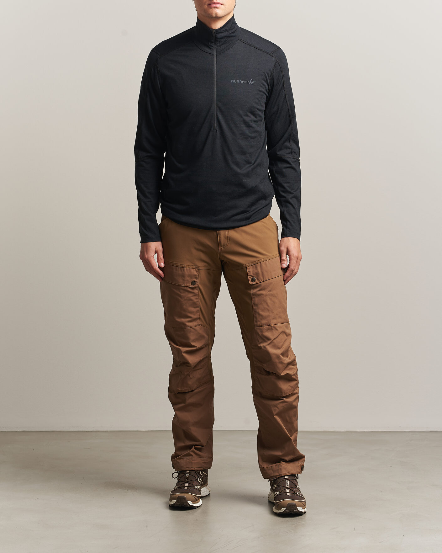 Herren | Pullover | Norrøna | Falketind Equalizer Wool Zip Neck Caviar Black