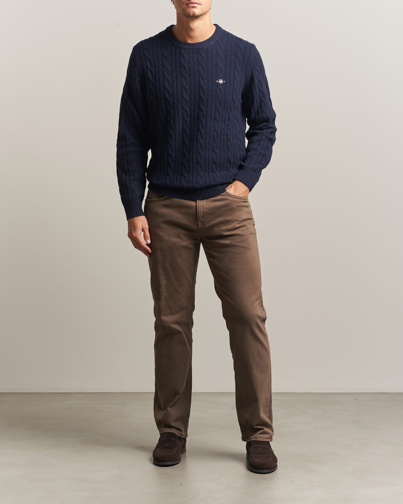Herren | Hosen | Gant | Regular Fit Moleskin 5-Pocket Pants Faded Taupe