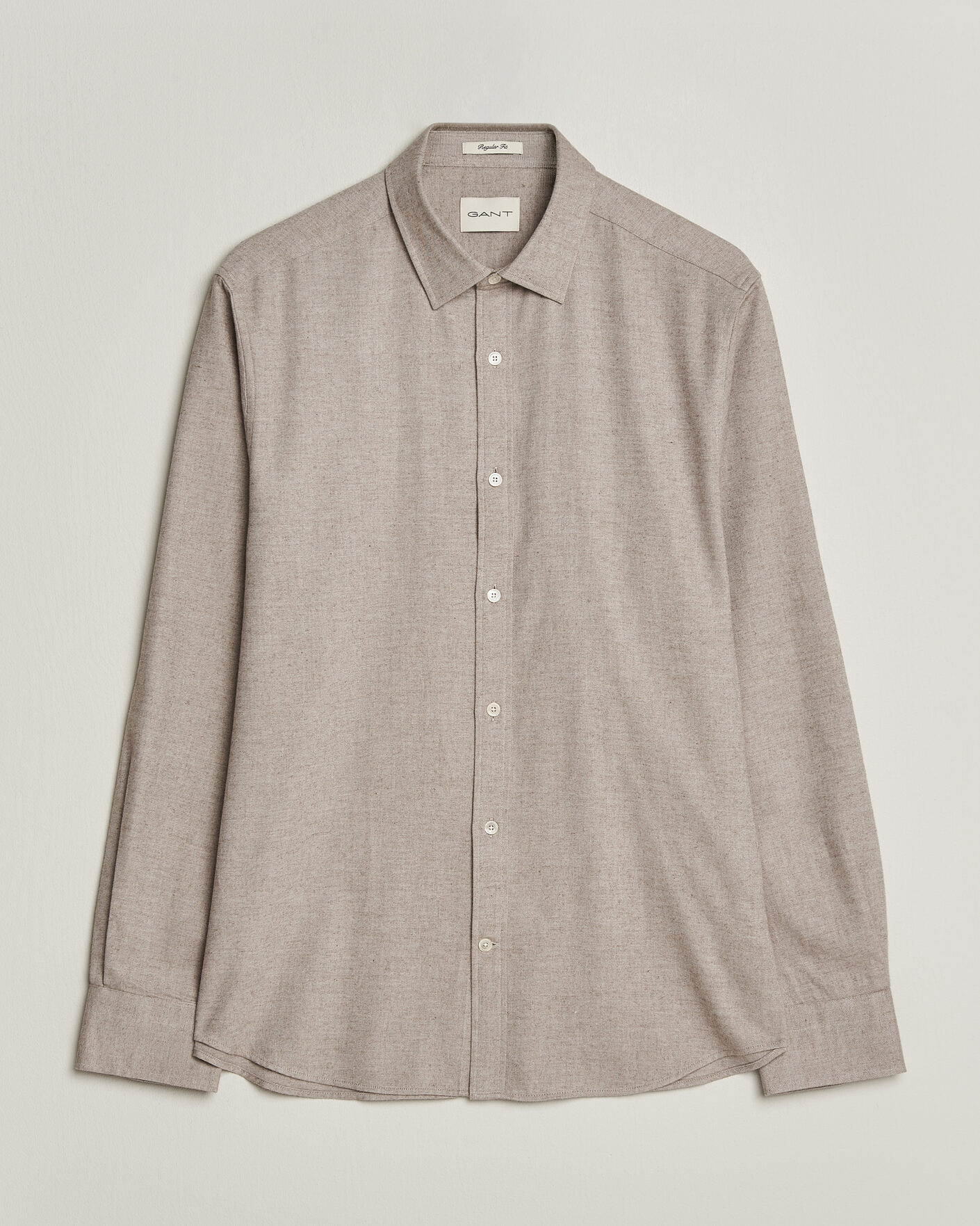 Herren | Hemden | Gant | Regular Fit Flannel Shirt Light Brown Melange