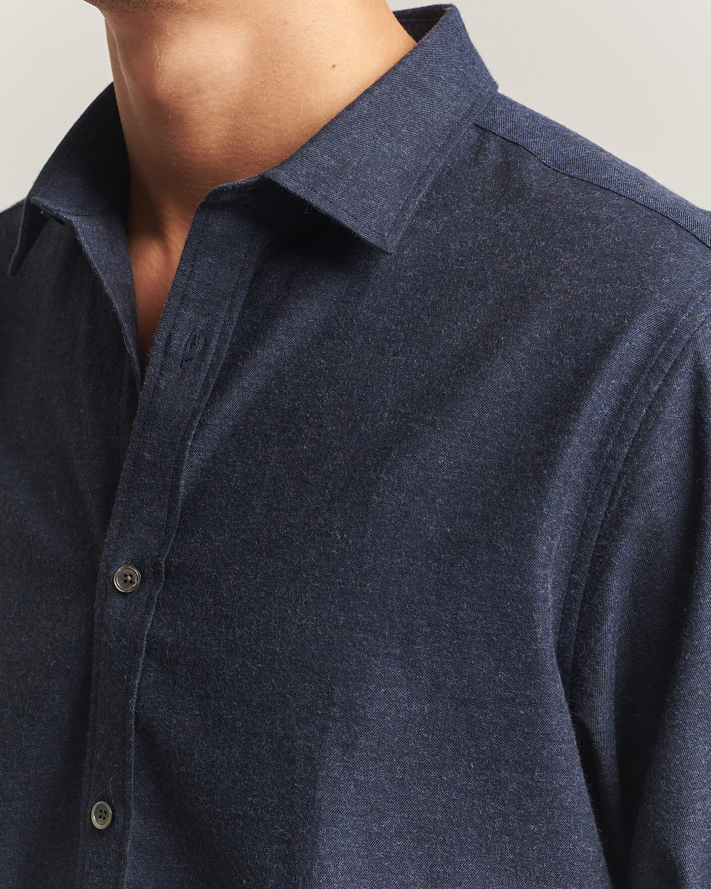 Herren | Hemden | Gant | Regular Fit Flannel Shirt Dark Navy Melange