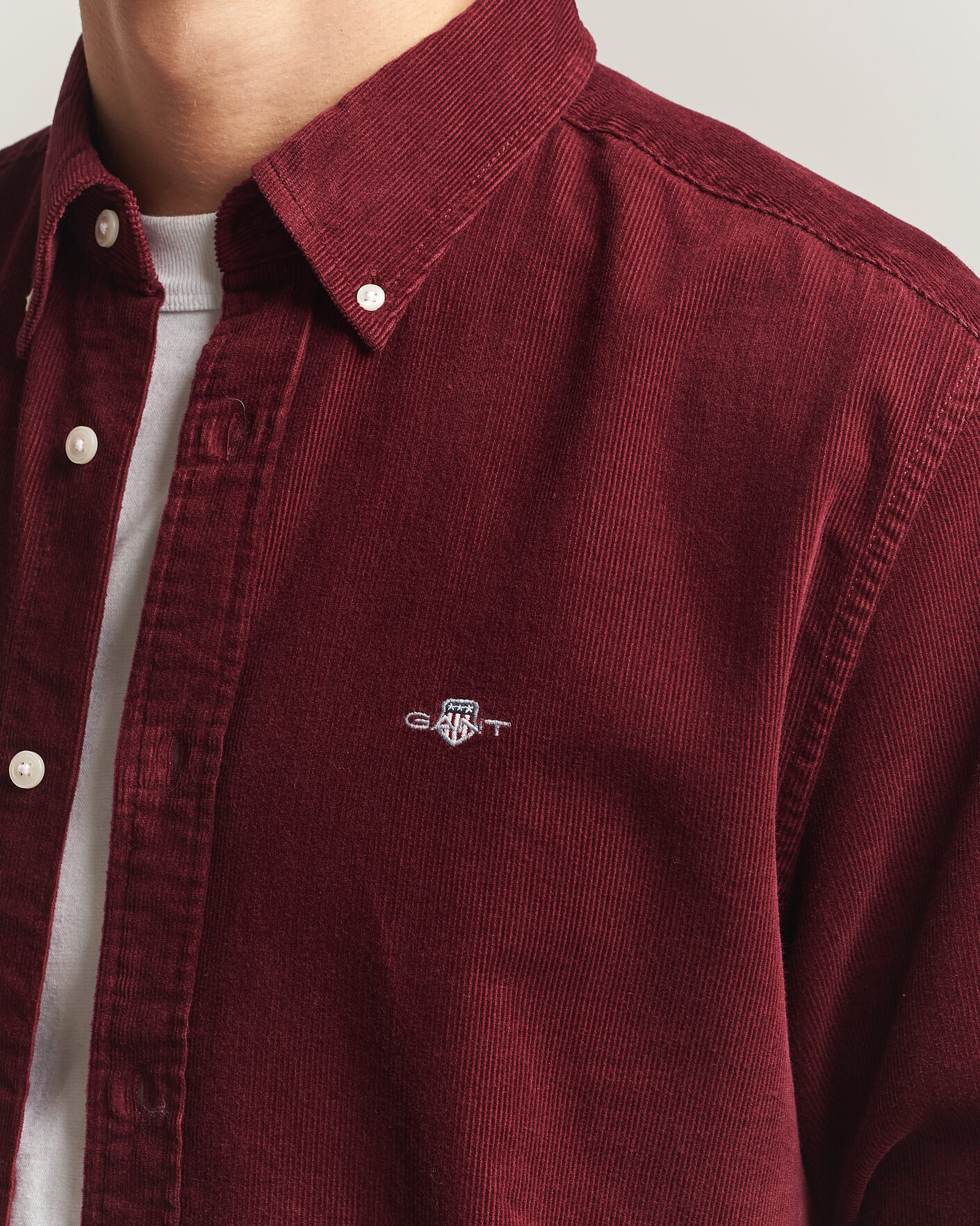 Herren | Hemden | Gant | Regular Fit Corduroy Shirt Deep Grape Wine