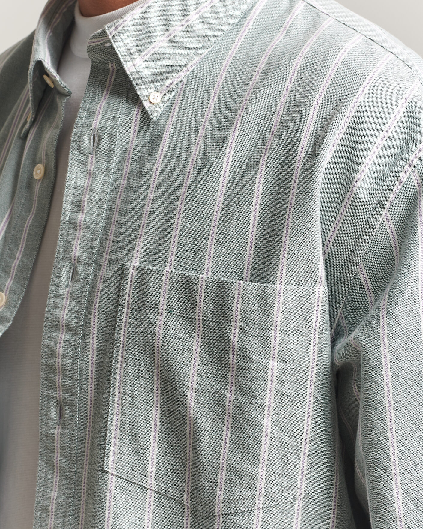 Herren | Hemden | Gant | Relaxed Fit Brushed Oxford Striped Shirt Dark Emerald
