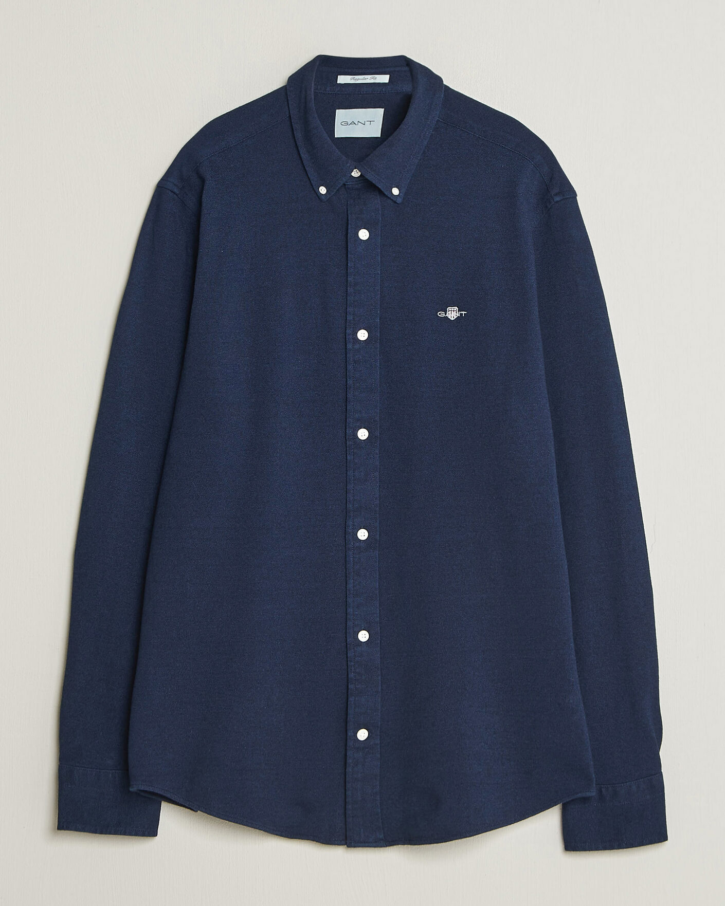 Herren | Hemden | Gant | Regular Fit Indigo Jersey Pique Shirt Dark Blue