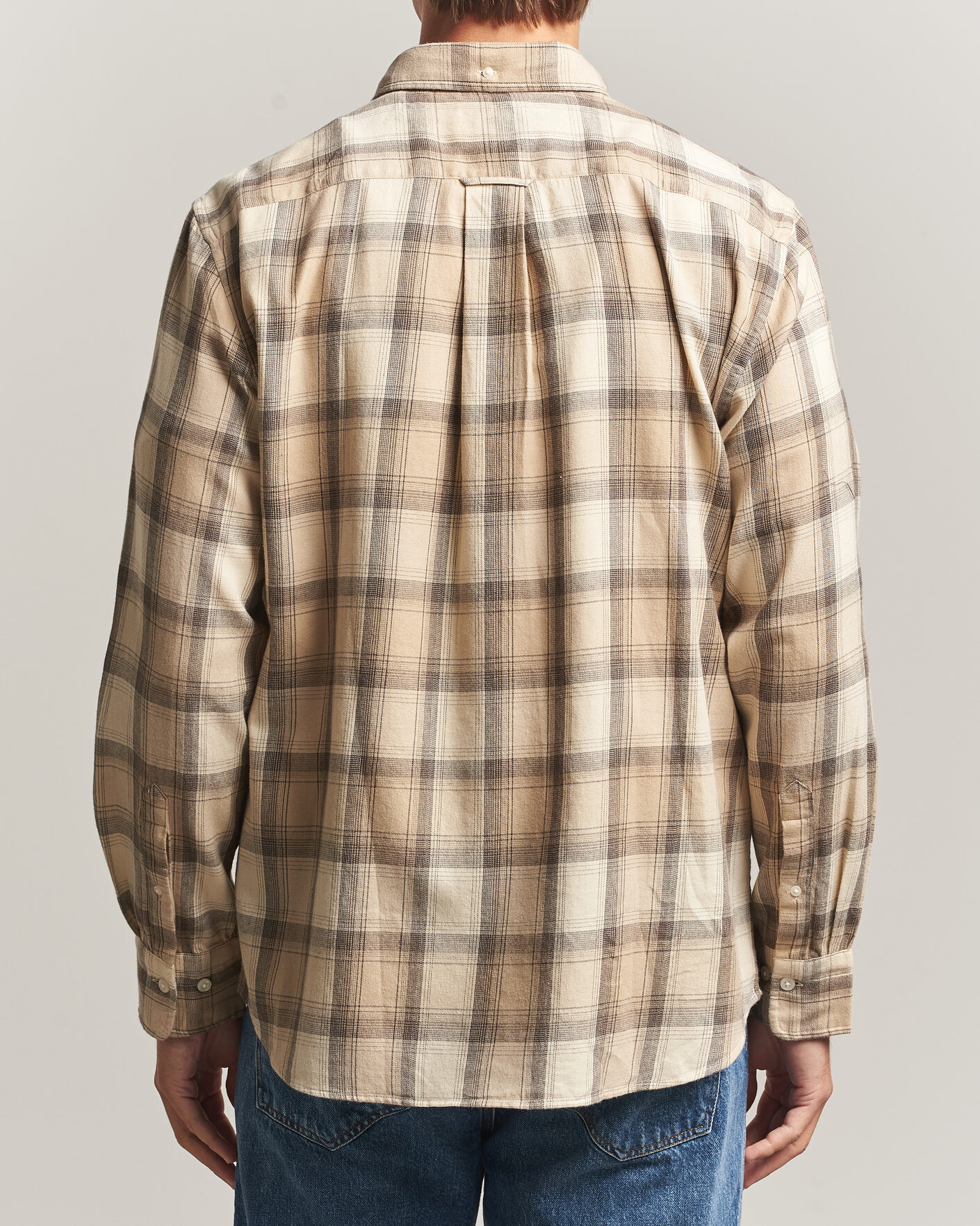 Herren | Hemden | Gant | Regular Fit Windblown Flannel Checked Shirt Dry Sand
