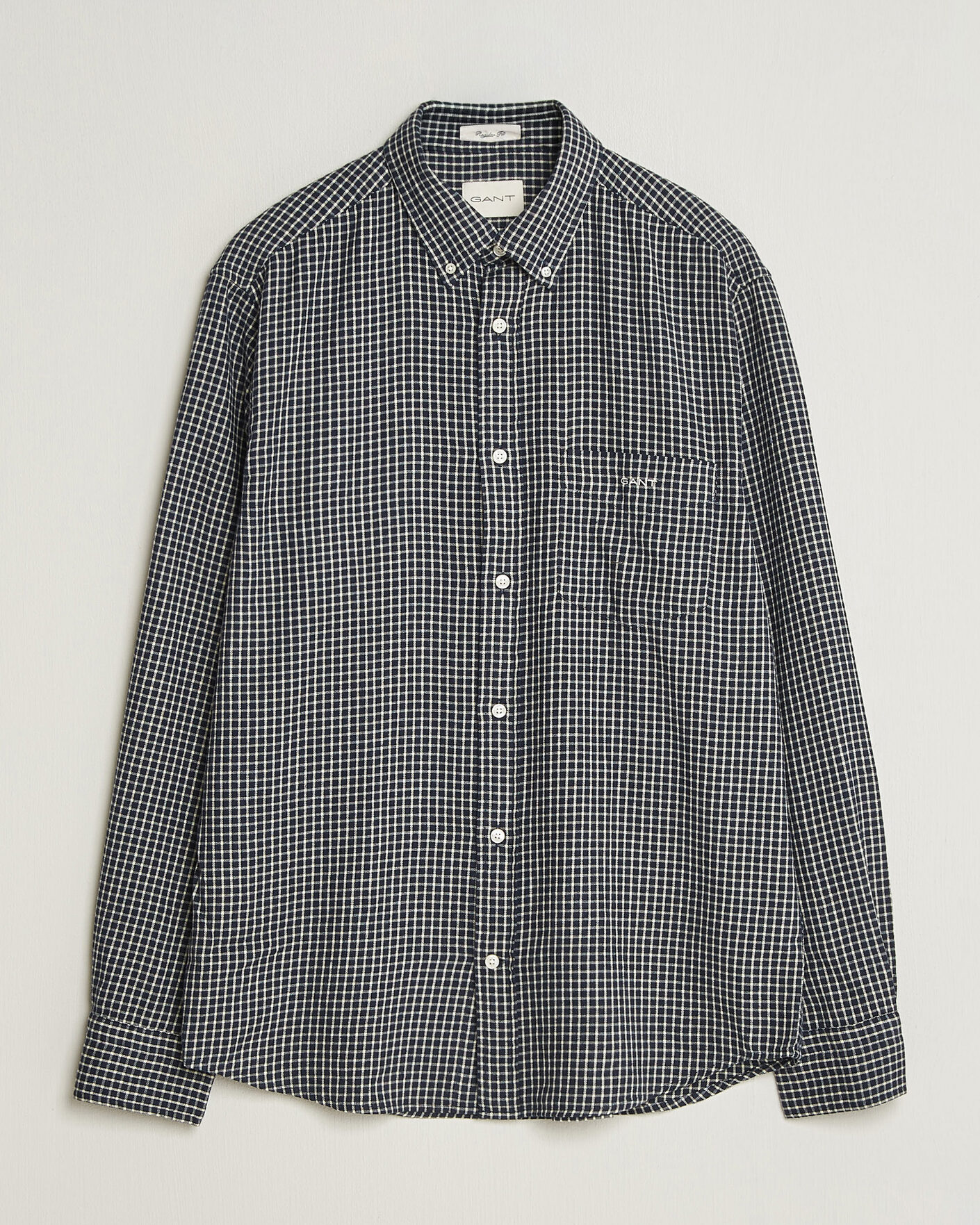 Herren | Hemden | Gant | Regular Fit Windblown Flannel Checked Shirt Evening Blue