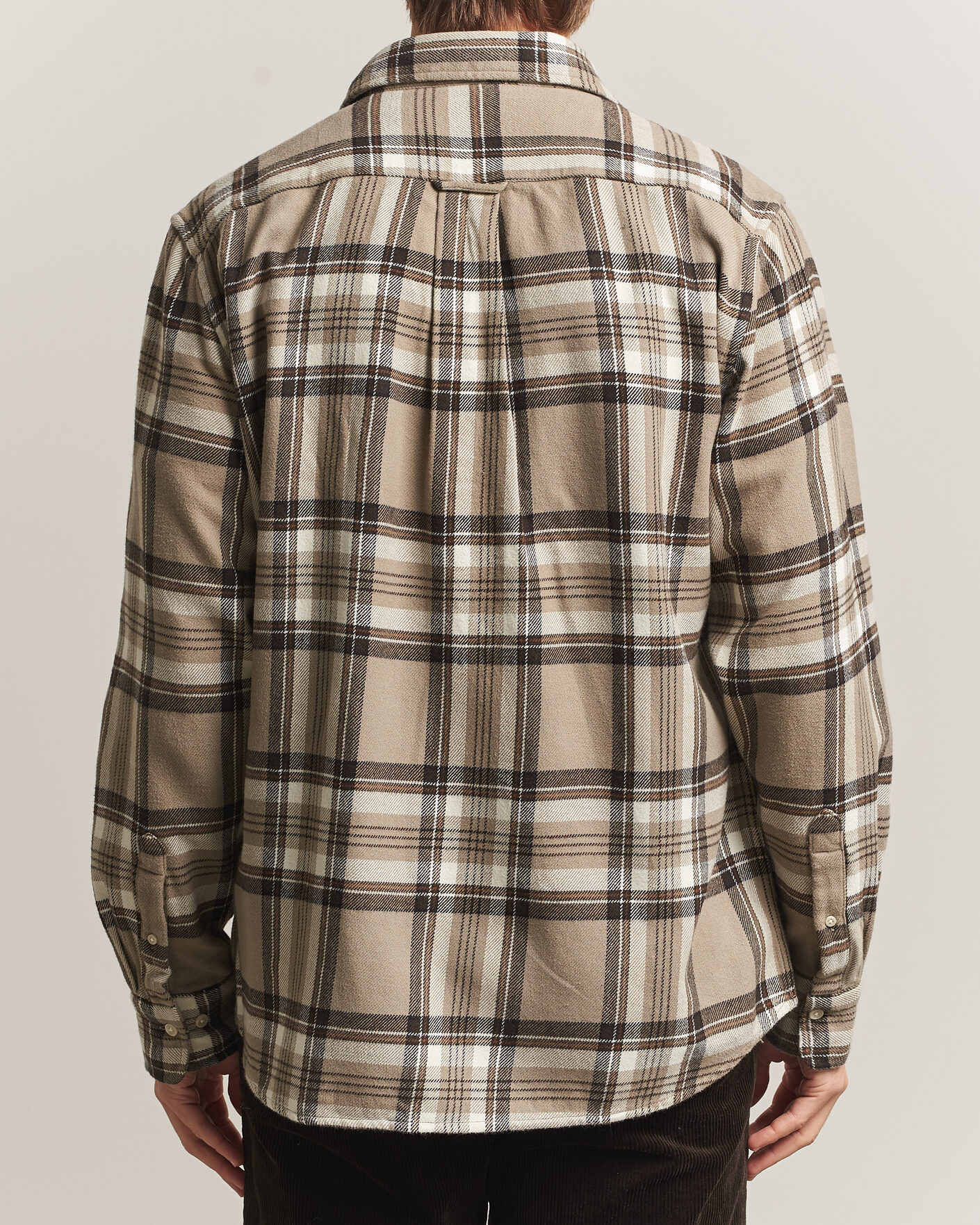 Herren | Hemden | Gant | Regular Fit Flannel Checked Overshirt Mist Taupe