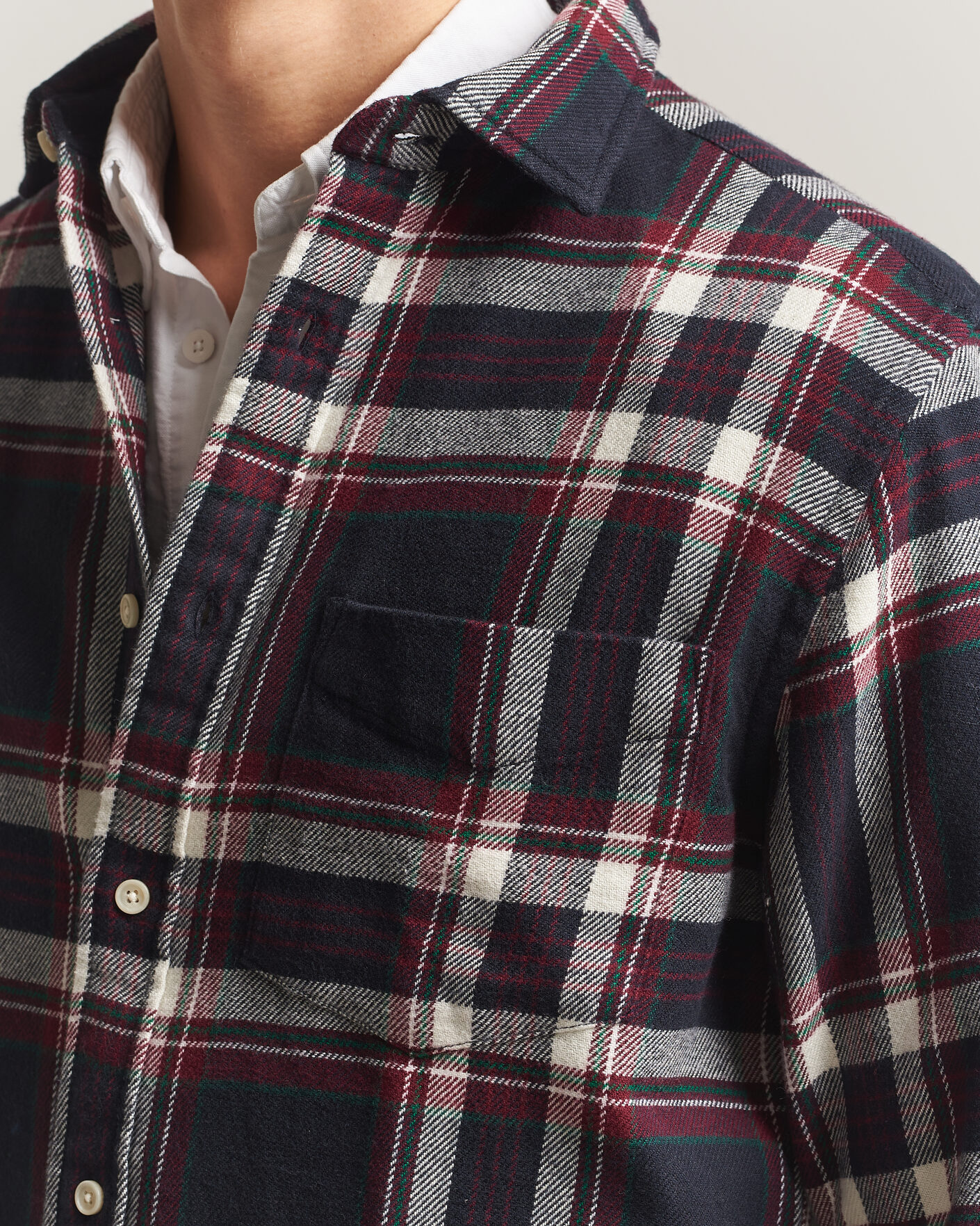 Herren | Hemden | Gant | Regular Fit Flannel Checked Overshirt Evening Blue