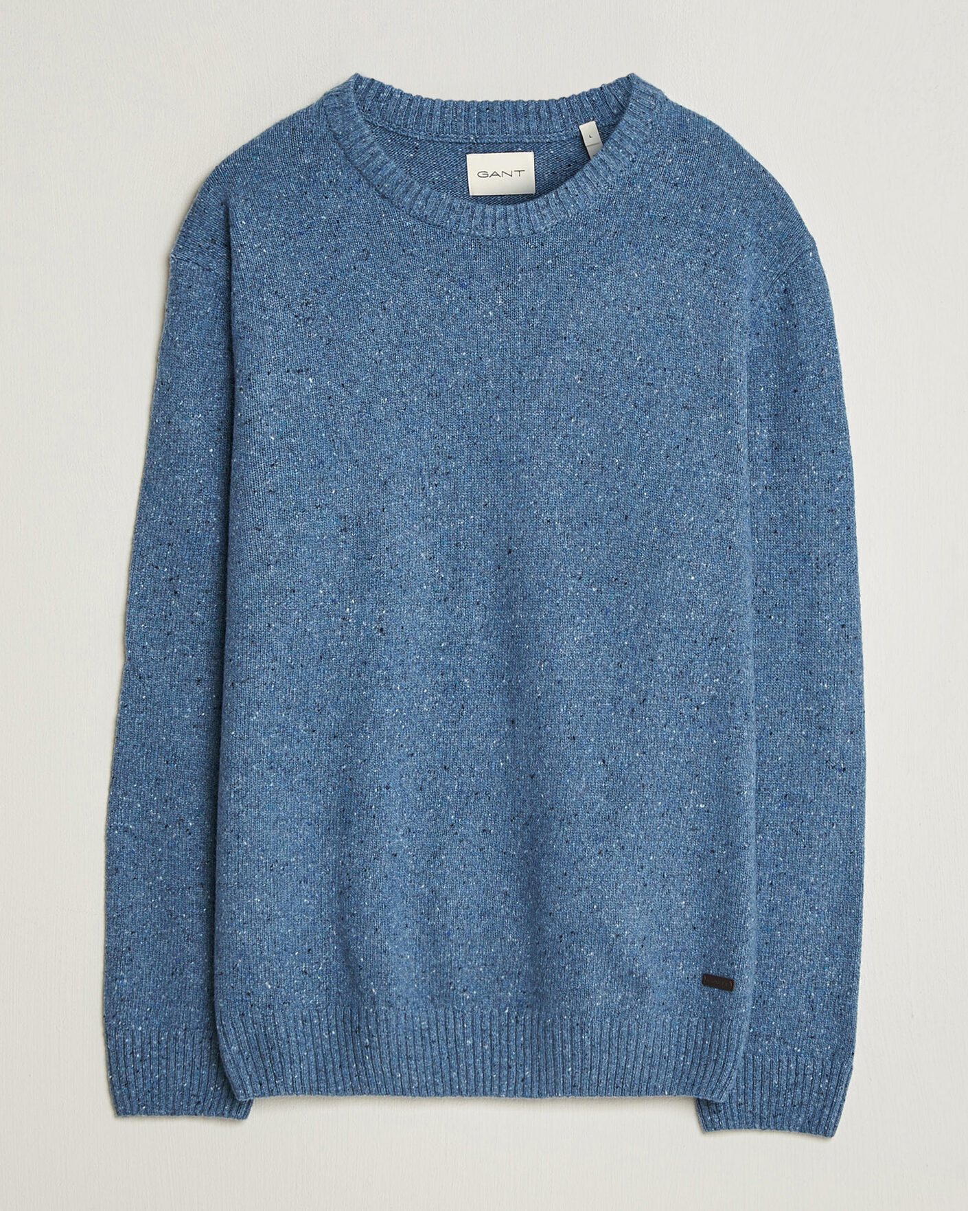 Herren | Pullover | Gant | Neps Wool Crew Neck Sweater Blue Horizon