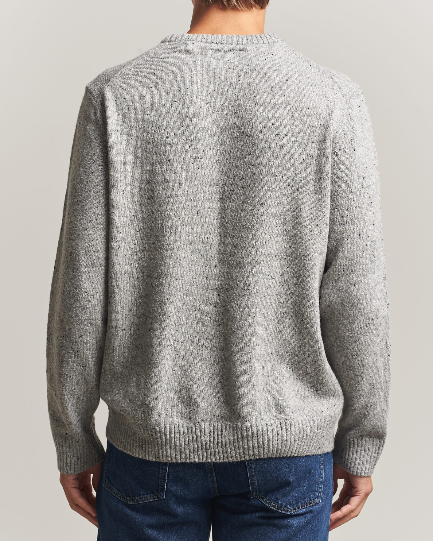 Herren | Pullover | Gant | Neps Wool Crew Neck Sweater Grey Melange