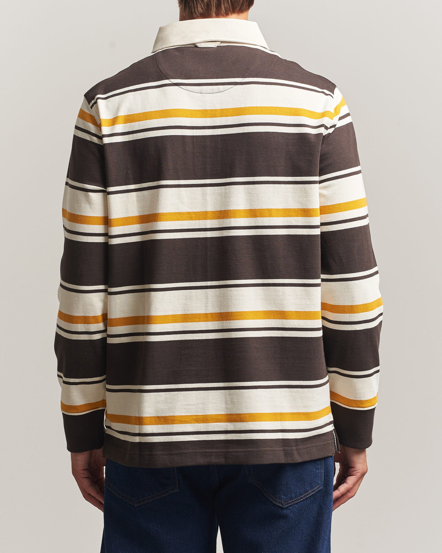 Herren | Pullover | Gant | Striped Heavy Rugger Charred Wood Brown