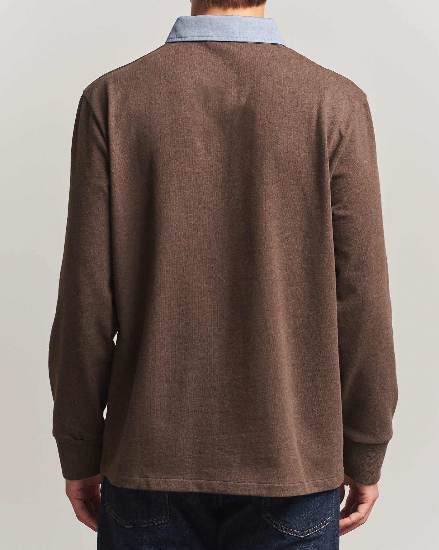 Herren | Pullover | Gant | Chambray Solid Heavy Rugger Black Brown Melange