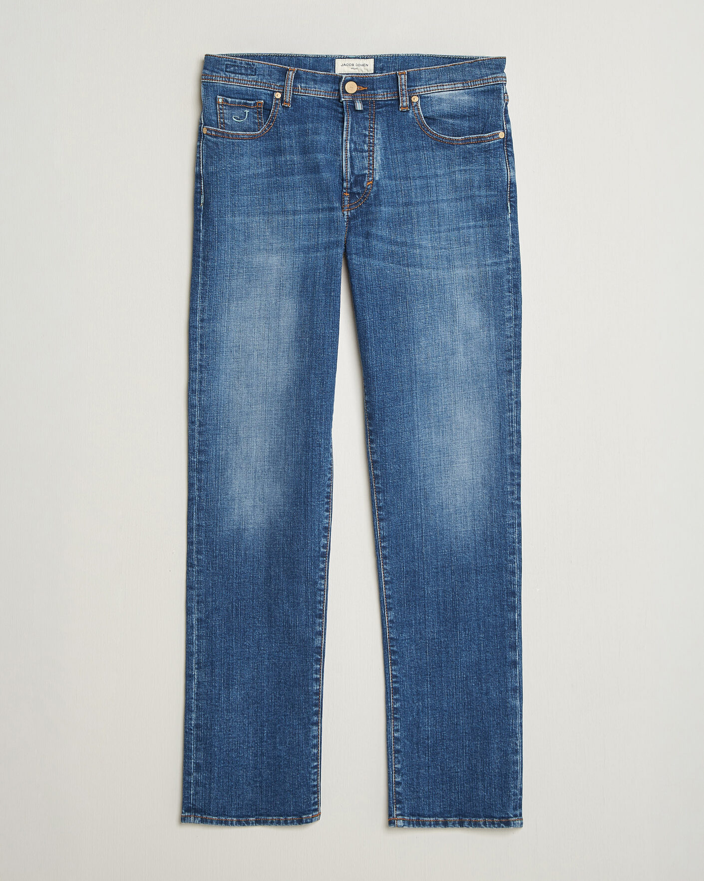 Herren | Jeans | Jacob Cohën | Edos Regular Straight Fit Jeans Mid Blue