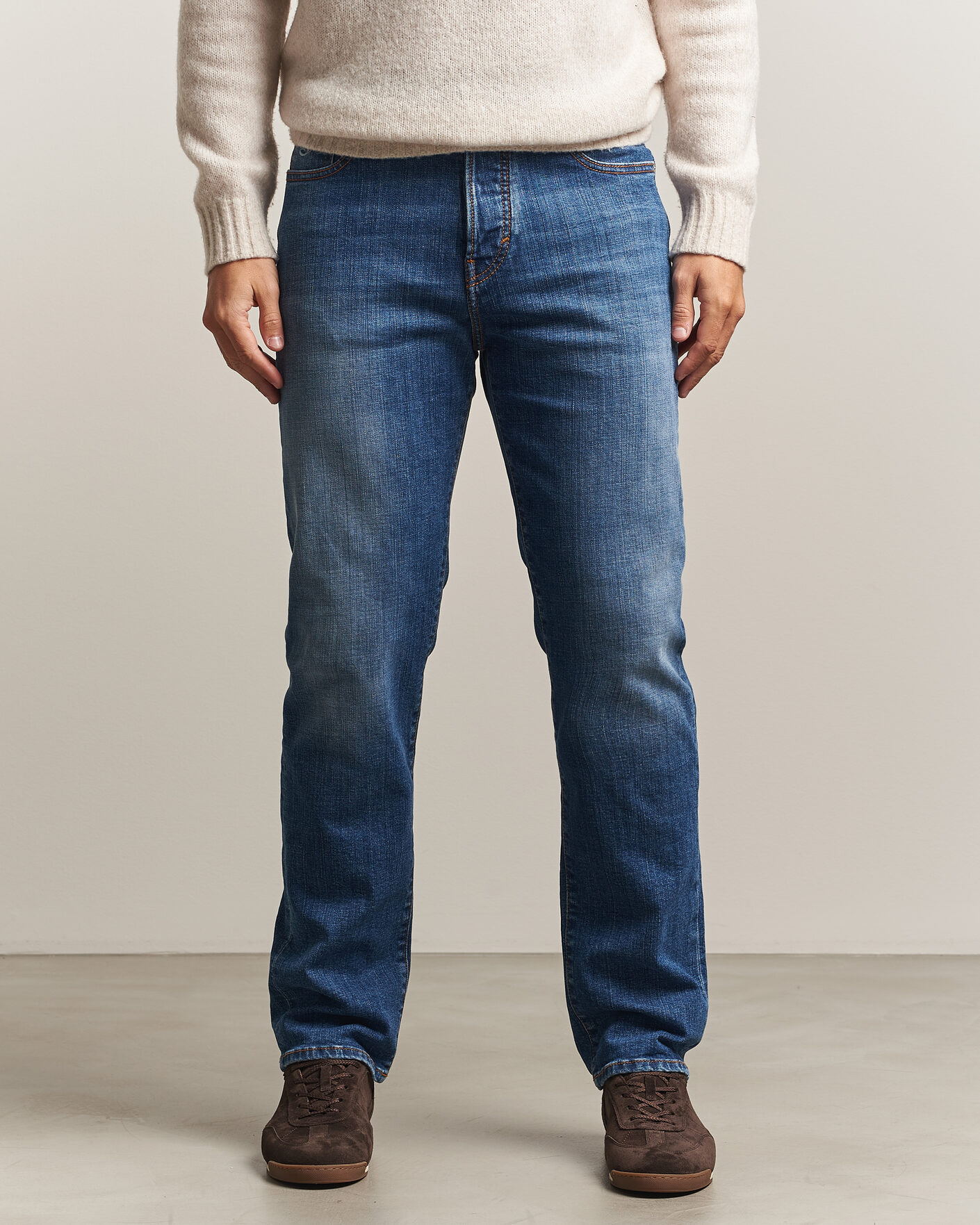 Herren | Jeans | Jacob Cohën | Edos Regular Straight Fit Jeans Mid Blue