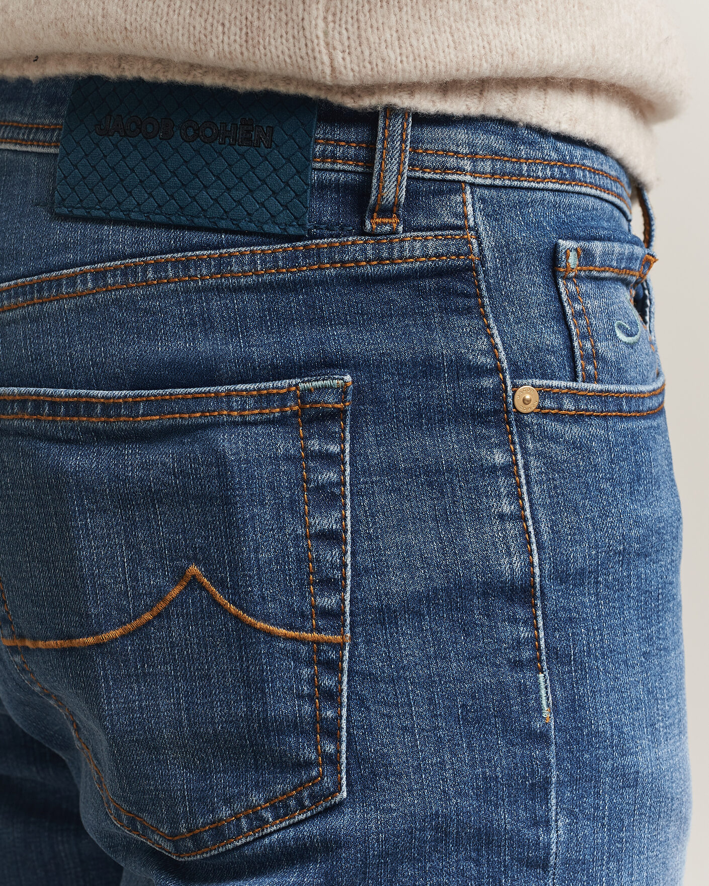 Herren | Jeans | Jacob Cohën | Edos Regular Straight Fit Jeans Mid Blue