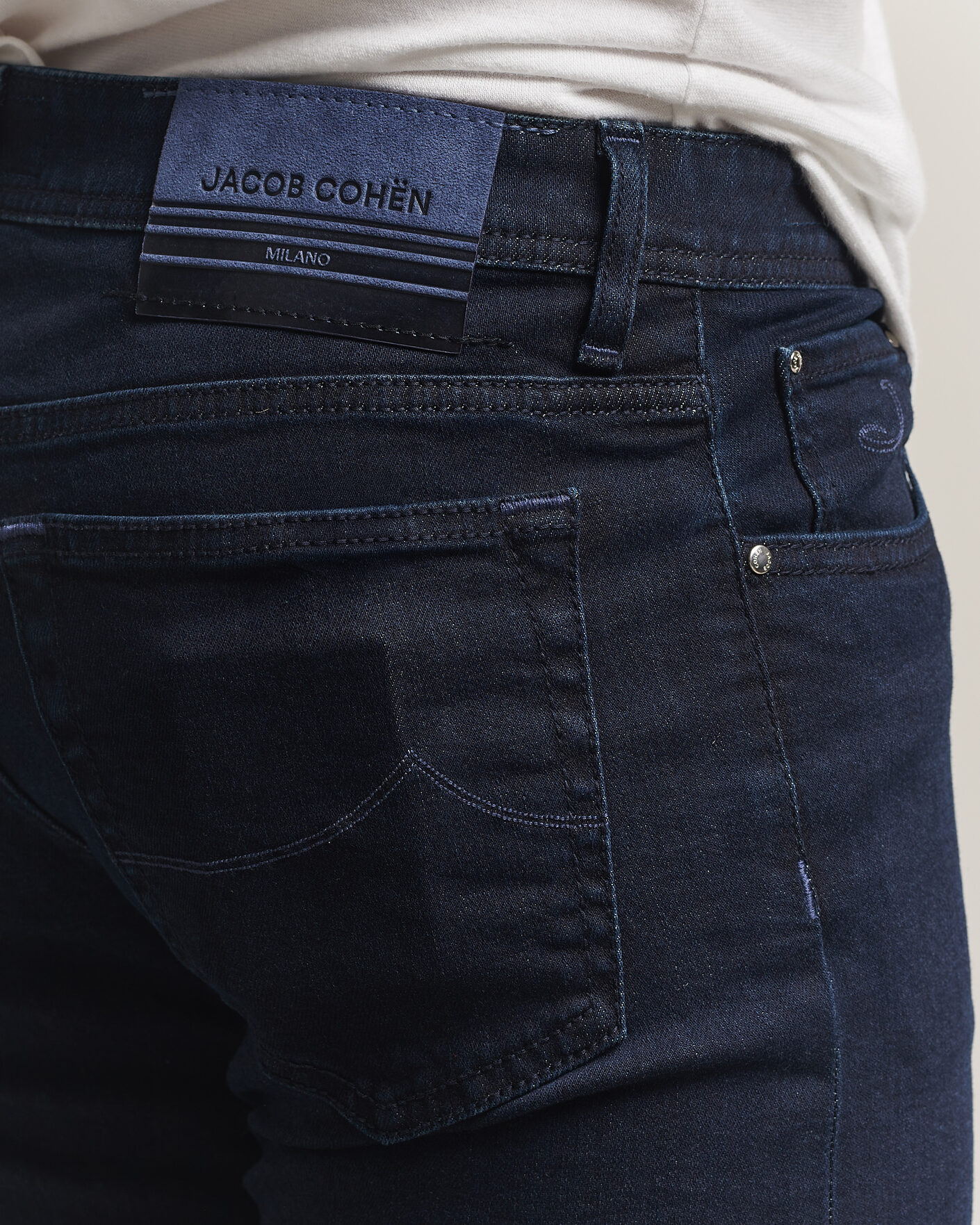 Herren | Jeans | Jacob Cohën | Bard Slim Fit Stretch Jeans Overdyed Blue
