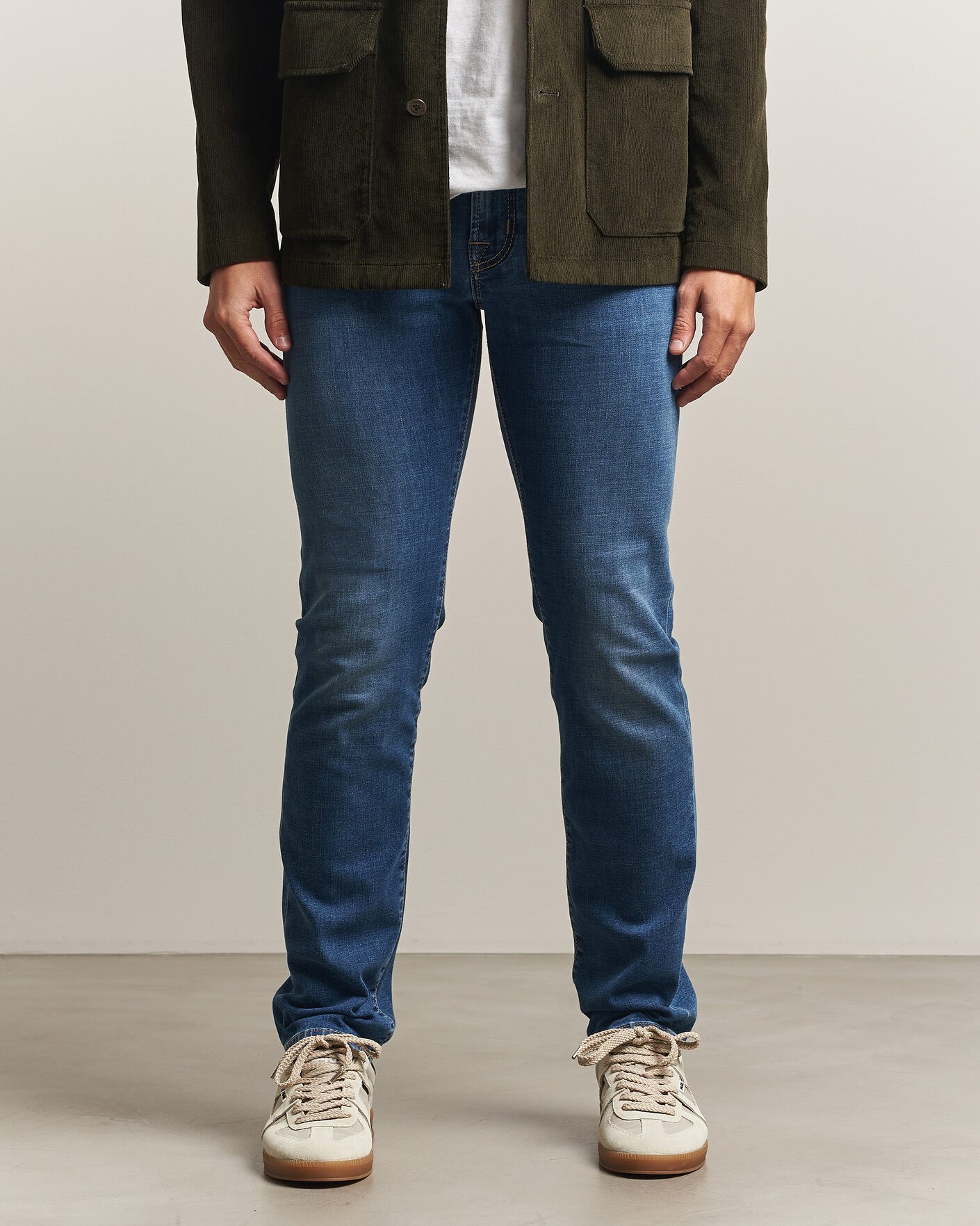 Herren | Jeans | Jacob Cohën | Bard Fast Slim Fit Stretch Jeans Mid Blue